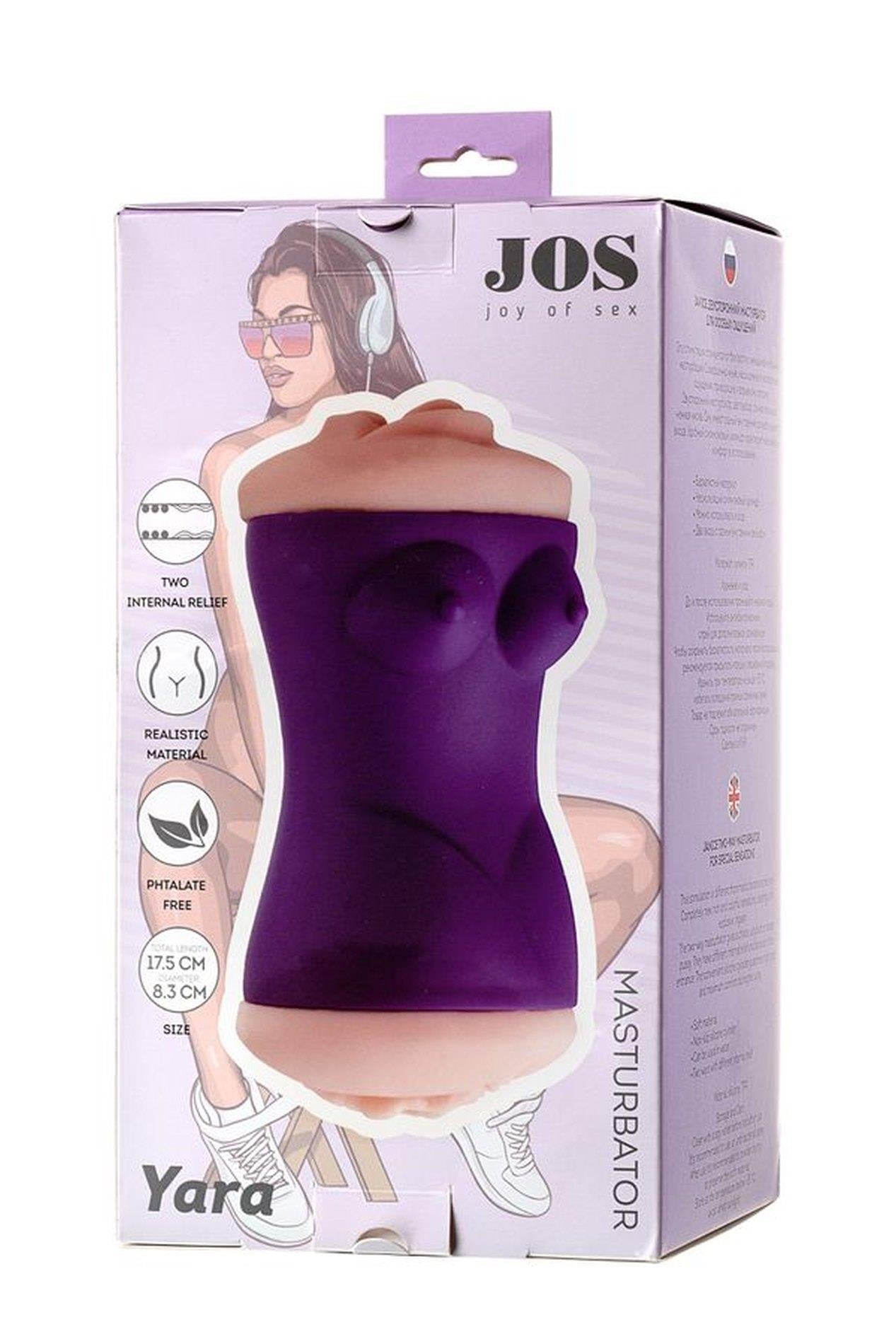 JOS YARA, Double-sided masturbator, TPR, fleshy, 17.5 cm