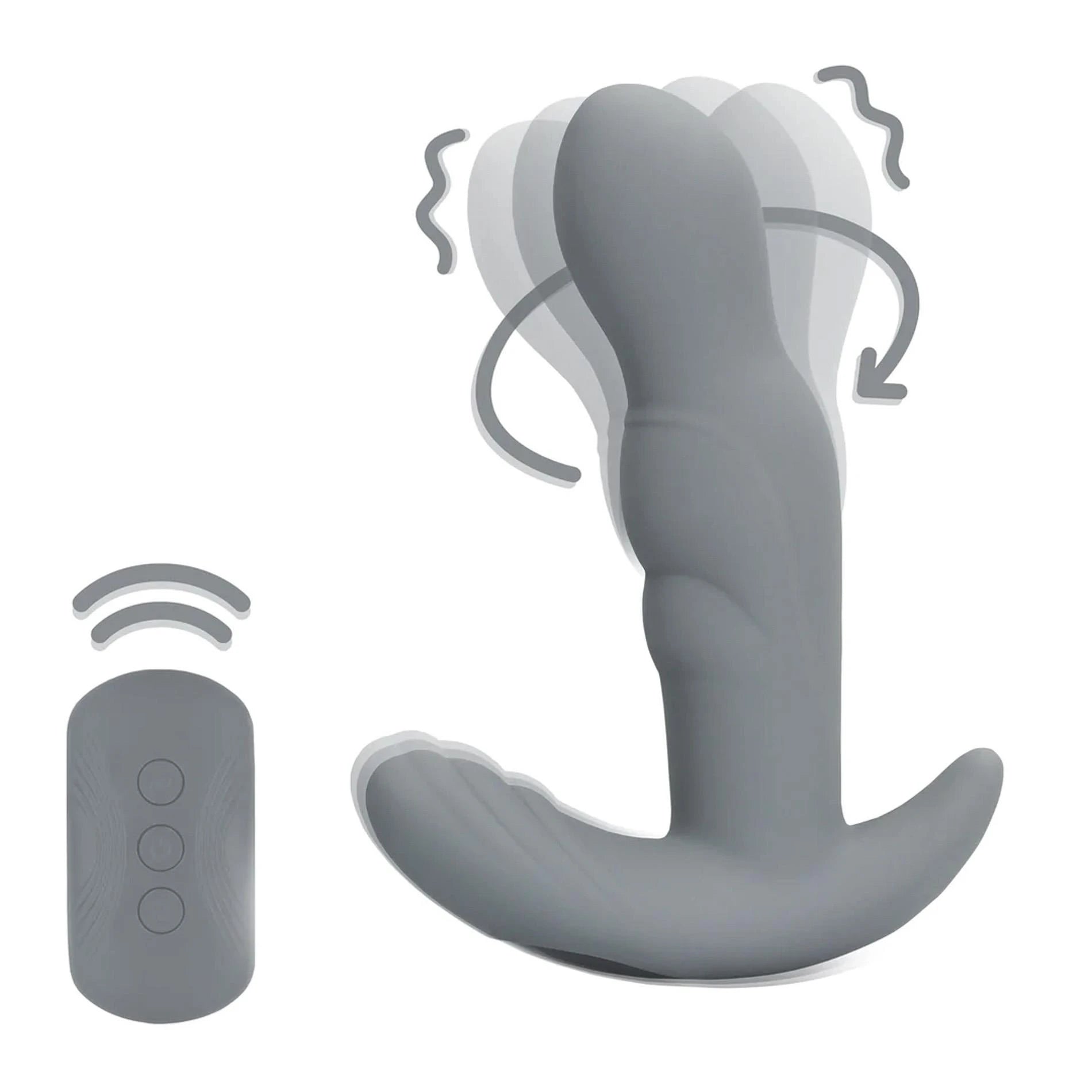 Stimulateur de prostate rotatif avec télécommande - Gris Gotham
