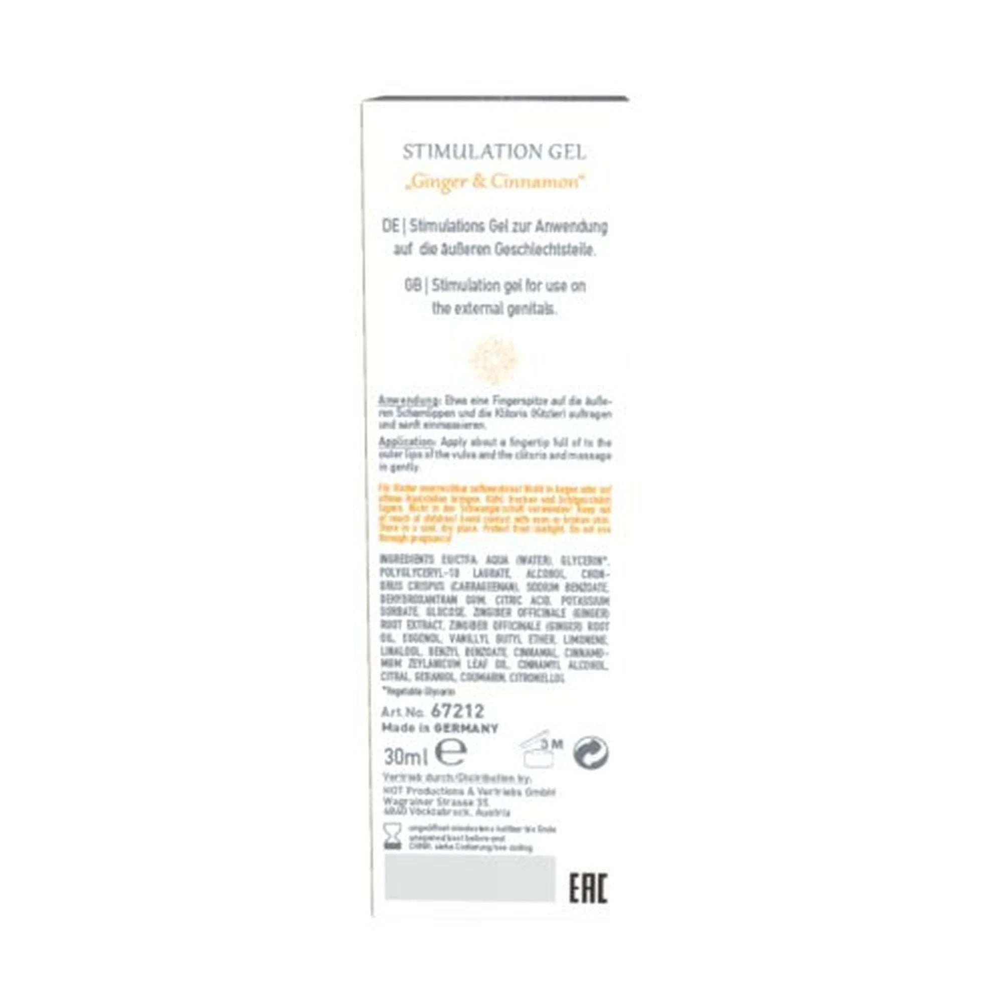 Gel/spray-Gel stimulant Gingembre & Cannelle 30 ml.Pour femmes