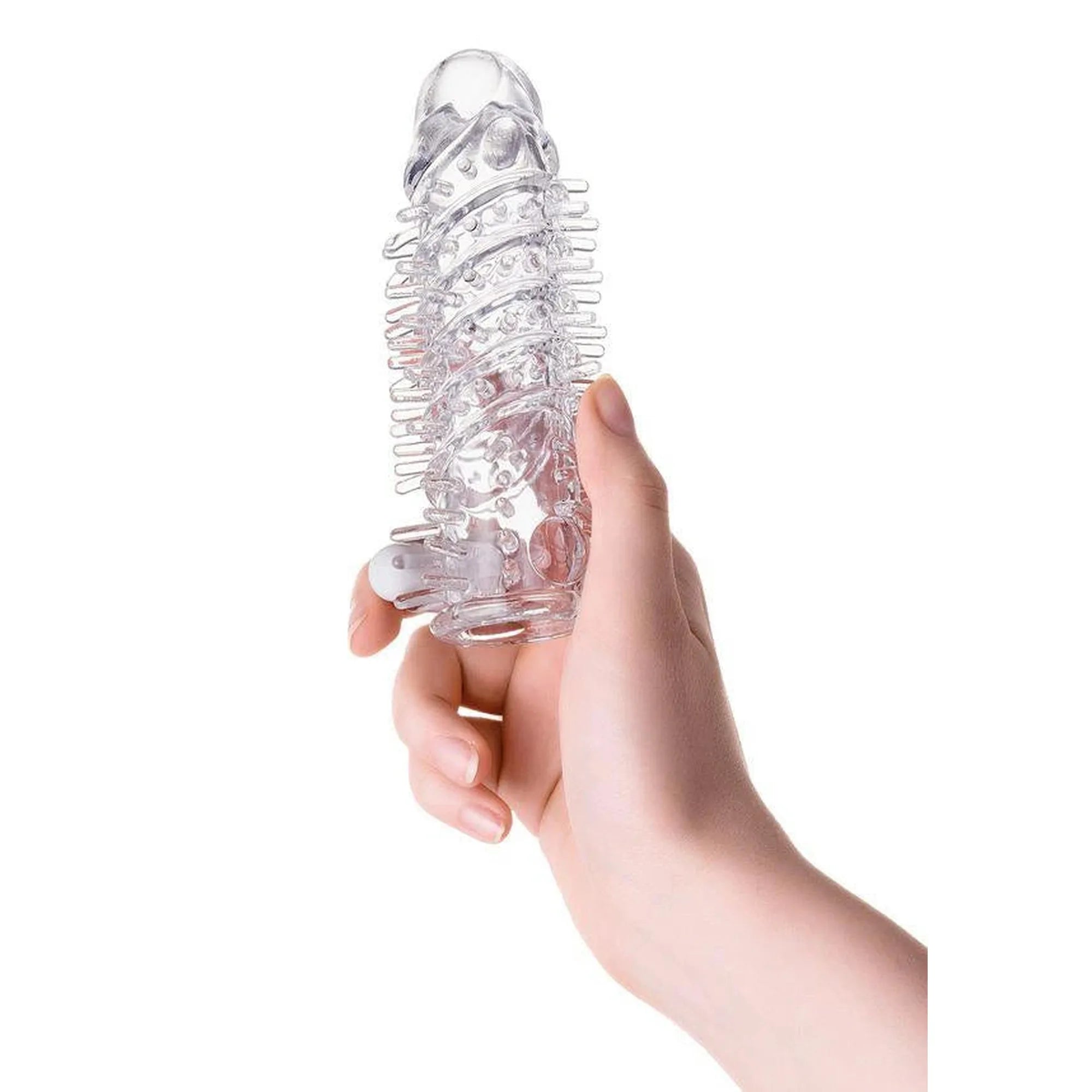 Sleeve TOYFA A-Toys Fril, with vibro bullet, TPR, transparent, 13,4 cm