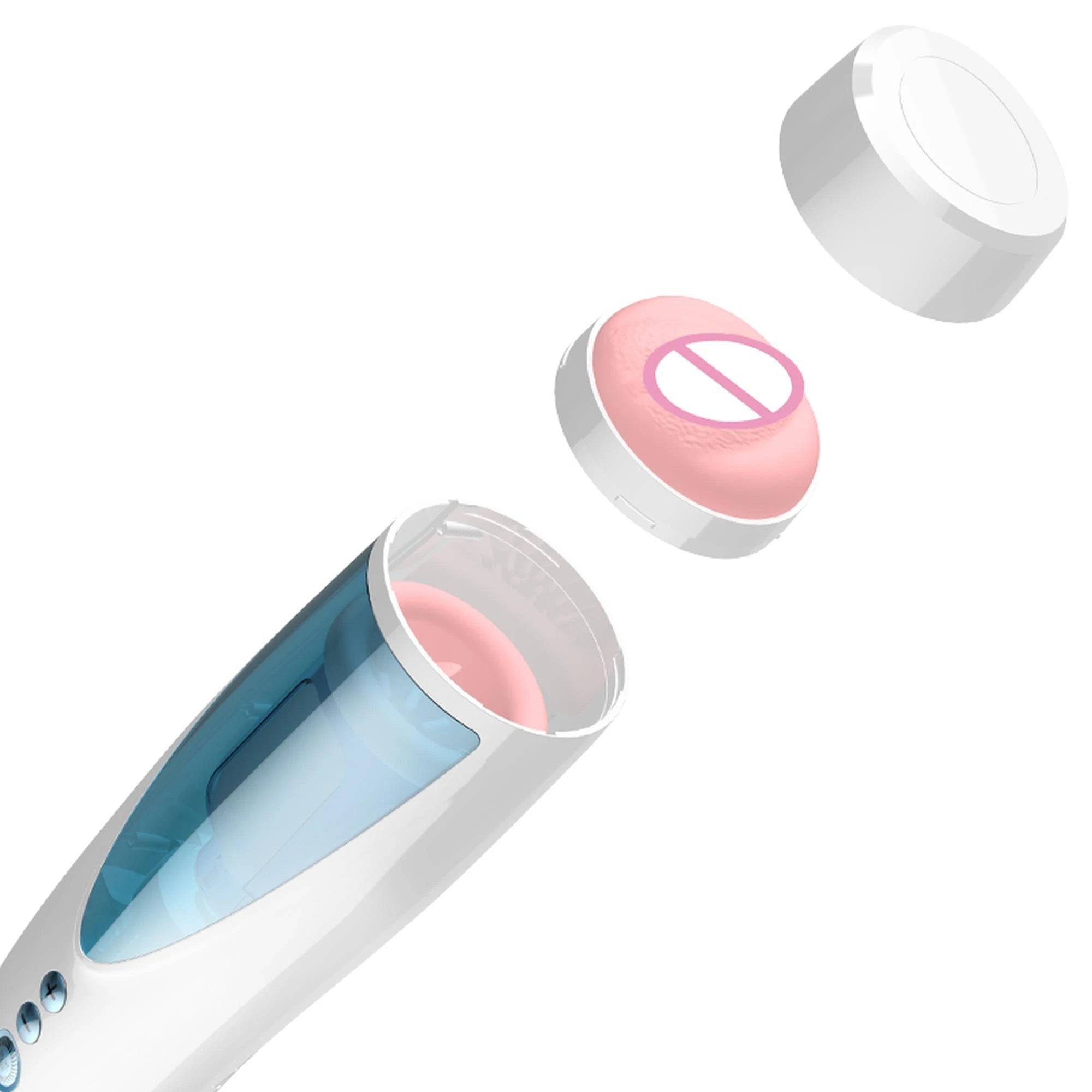 Masturbator-Vibrating, Rotating and Flashing Masturbation USB 10+10 Function / Talk Mode