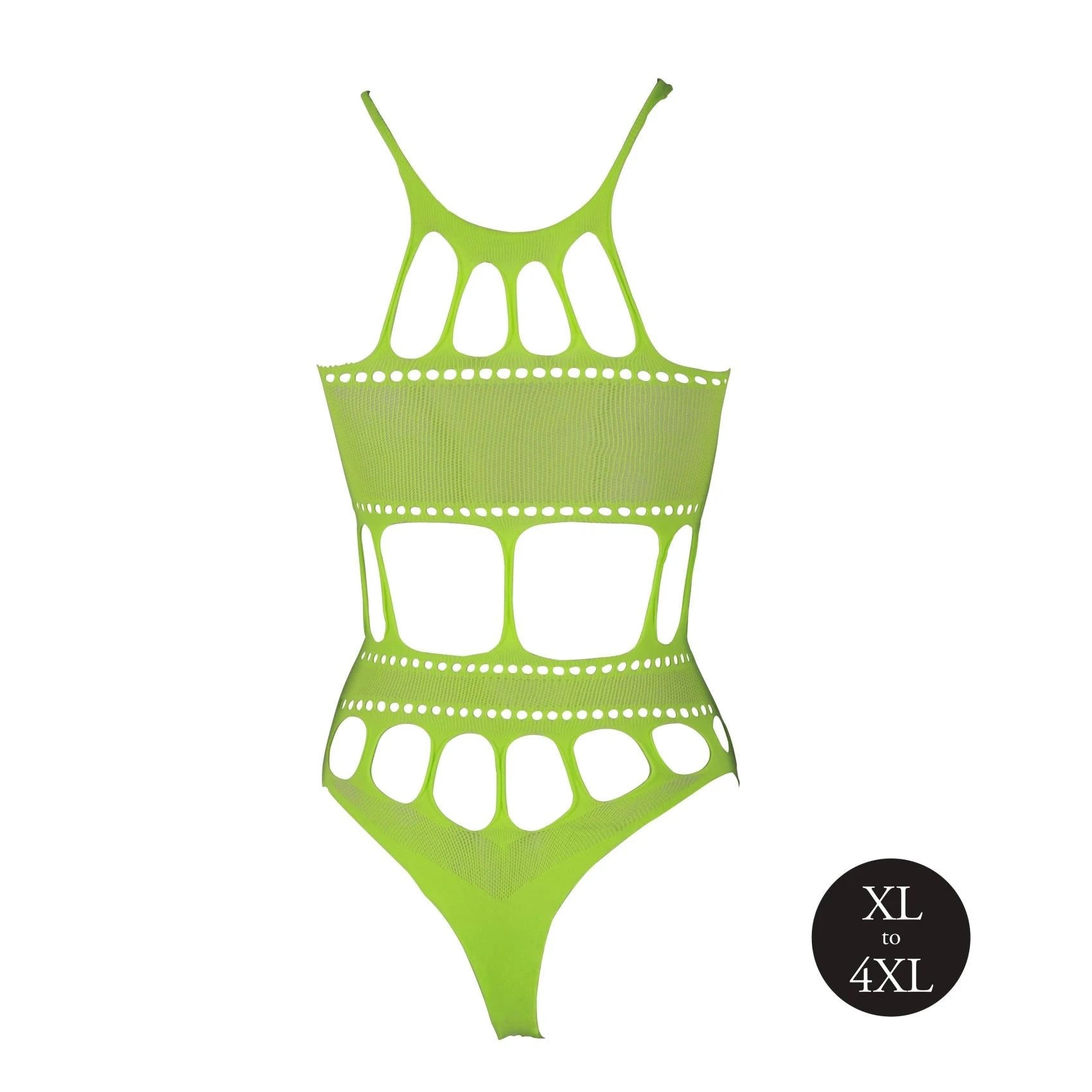 Body with Grecian Neckline - Plus Size - Neon Green