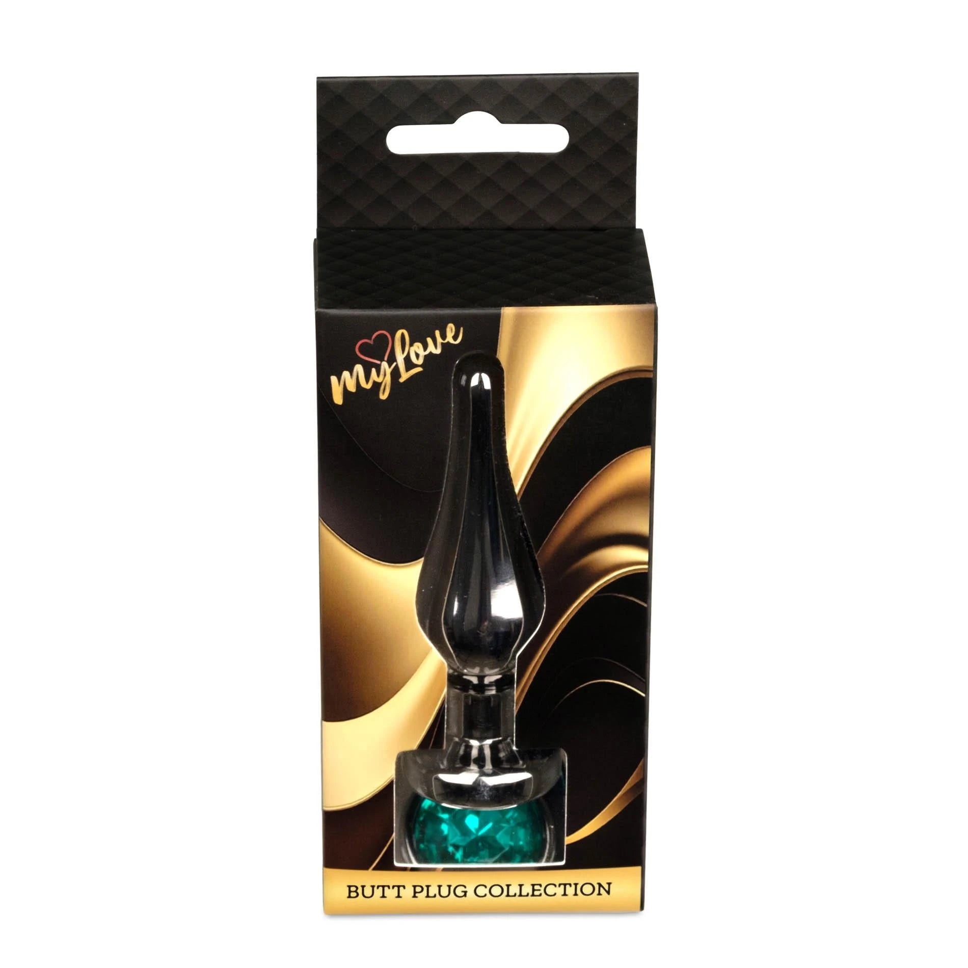 MyLove Toys - Bijoux BUTT PLUG Argent foncé - Vert