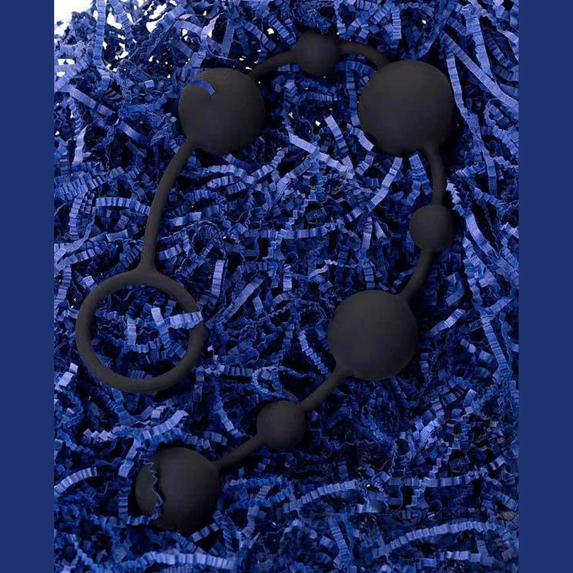 Anal beads Toyfa A-toys Coron, with balls, silicone, black, 35,9 cm