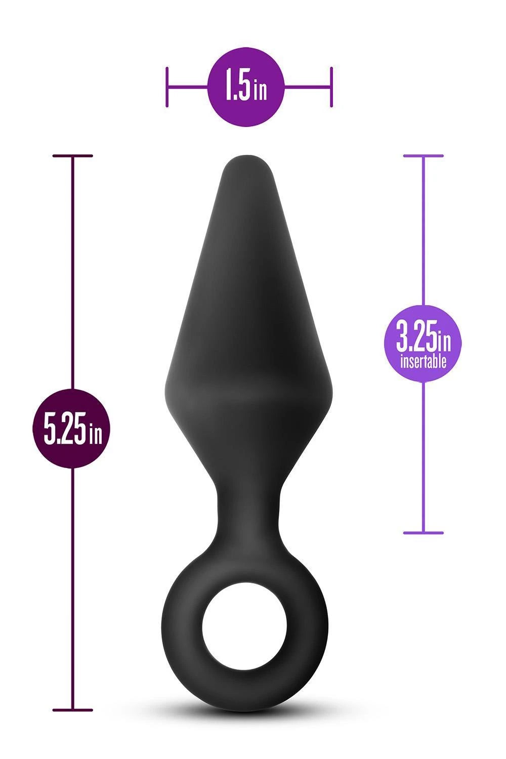 PLUG ANALE EN SILICONE PLATINE BOUCLÉ GRAND NOIR