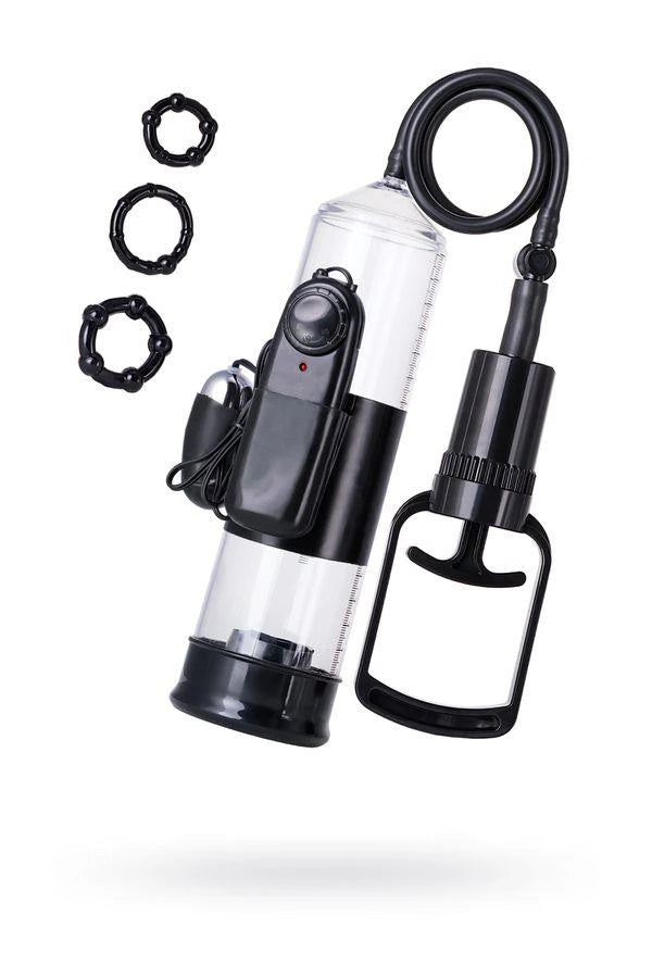 A-TOYS, Pompe à pénis Coal, avec vibro, PVC, Transparent, 22,8 cm