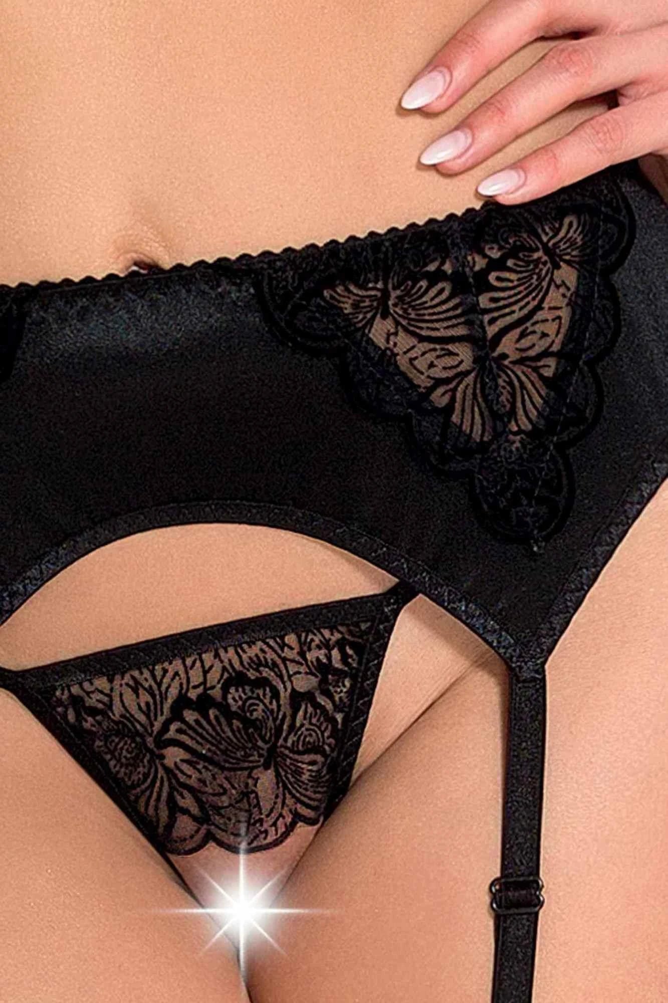 Underwear-LAUREN SET WITH OPEN BRA black XXL/XXXL - Casmir