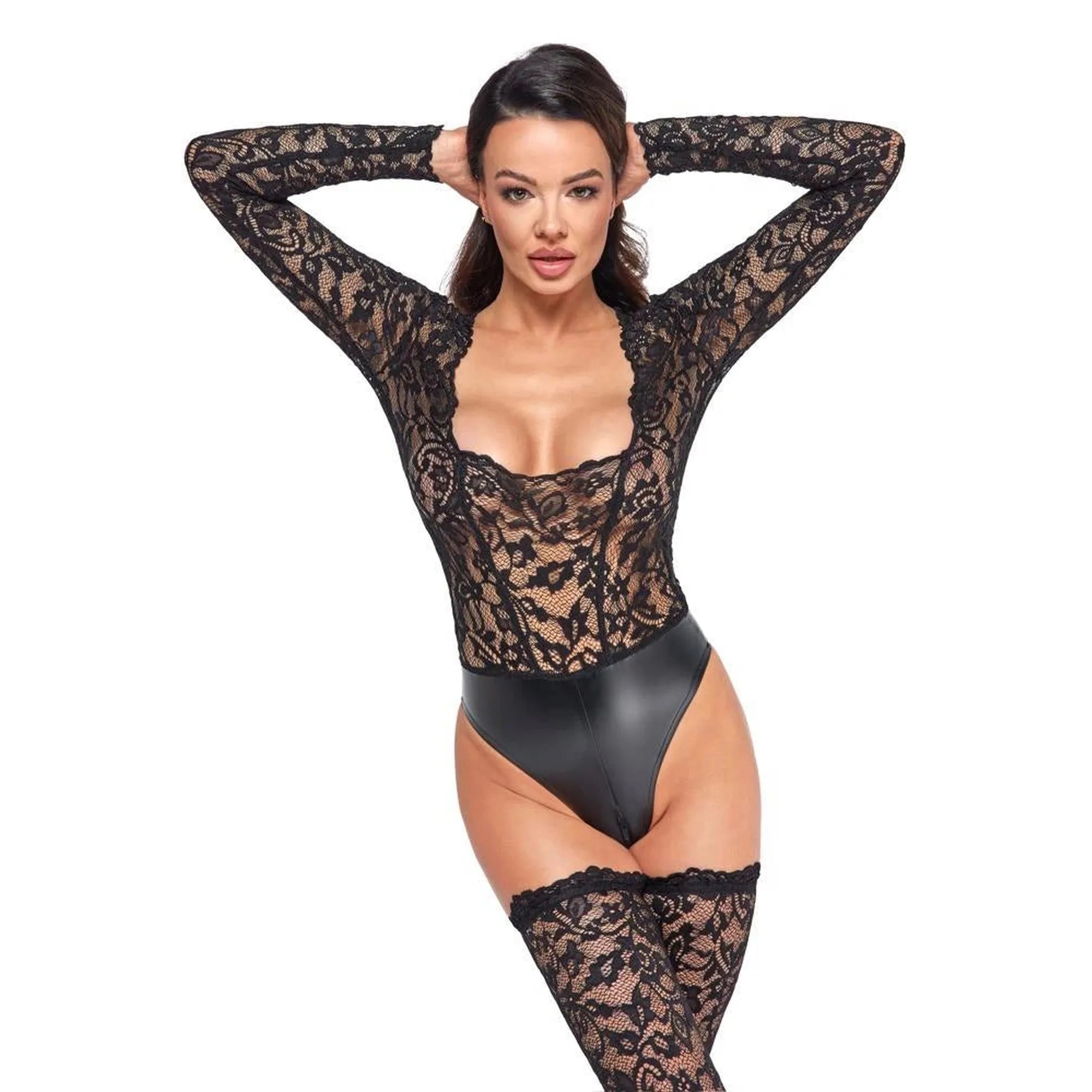 Black lace bodysuit M