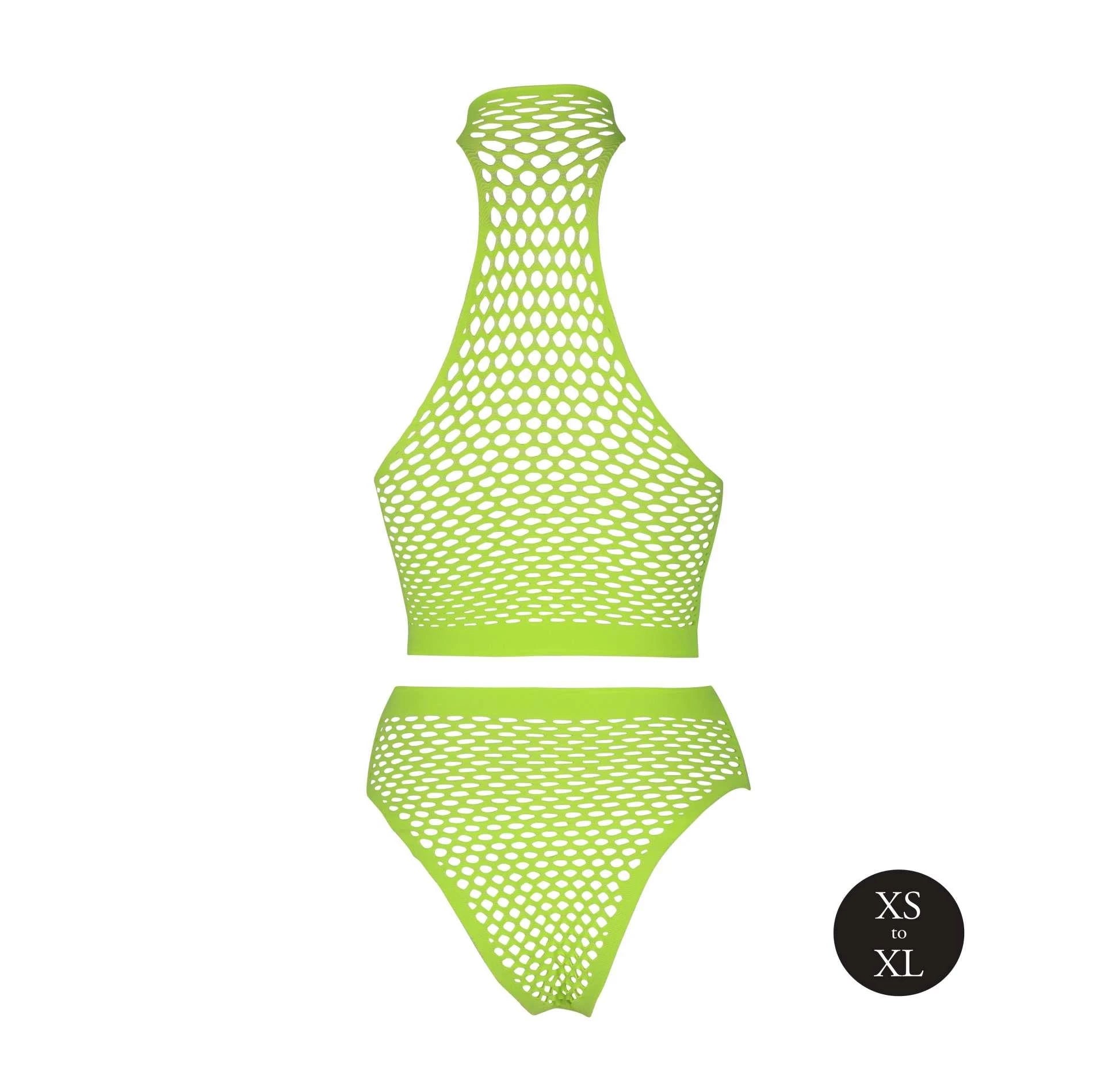 Turtle Neck and High Waist Slip - One Size - Neon Green