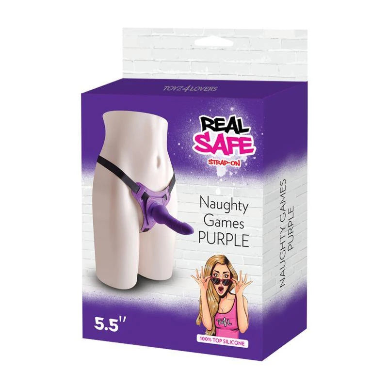Adjustable Purple strap-on dildo with realistic penis