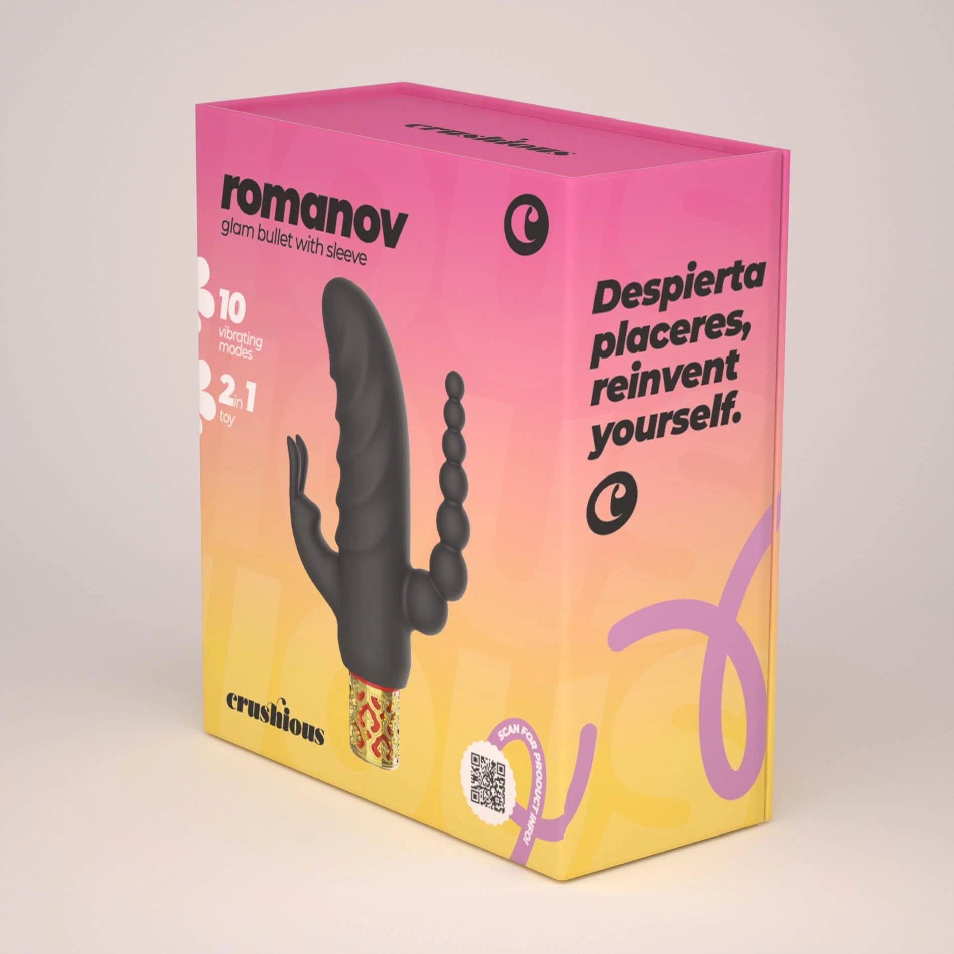 Romanov - Classic Vibrator with Removable Silicone Sleeve - Black/Golden