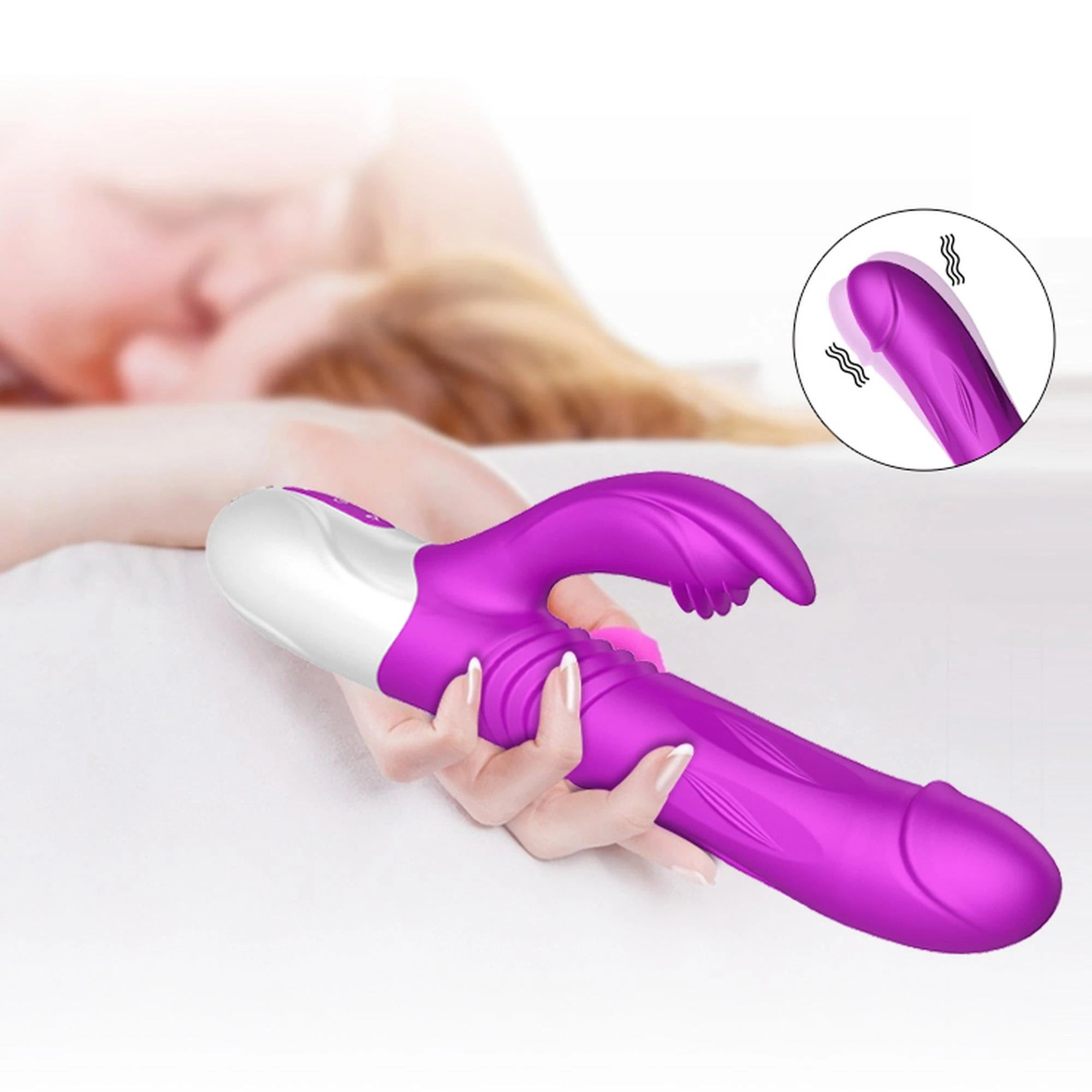 Vibromasseur - Vibromasseur en silicone USB 10 fonctions + fonction expansible et de poussée
