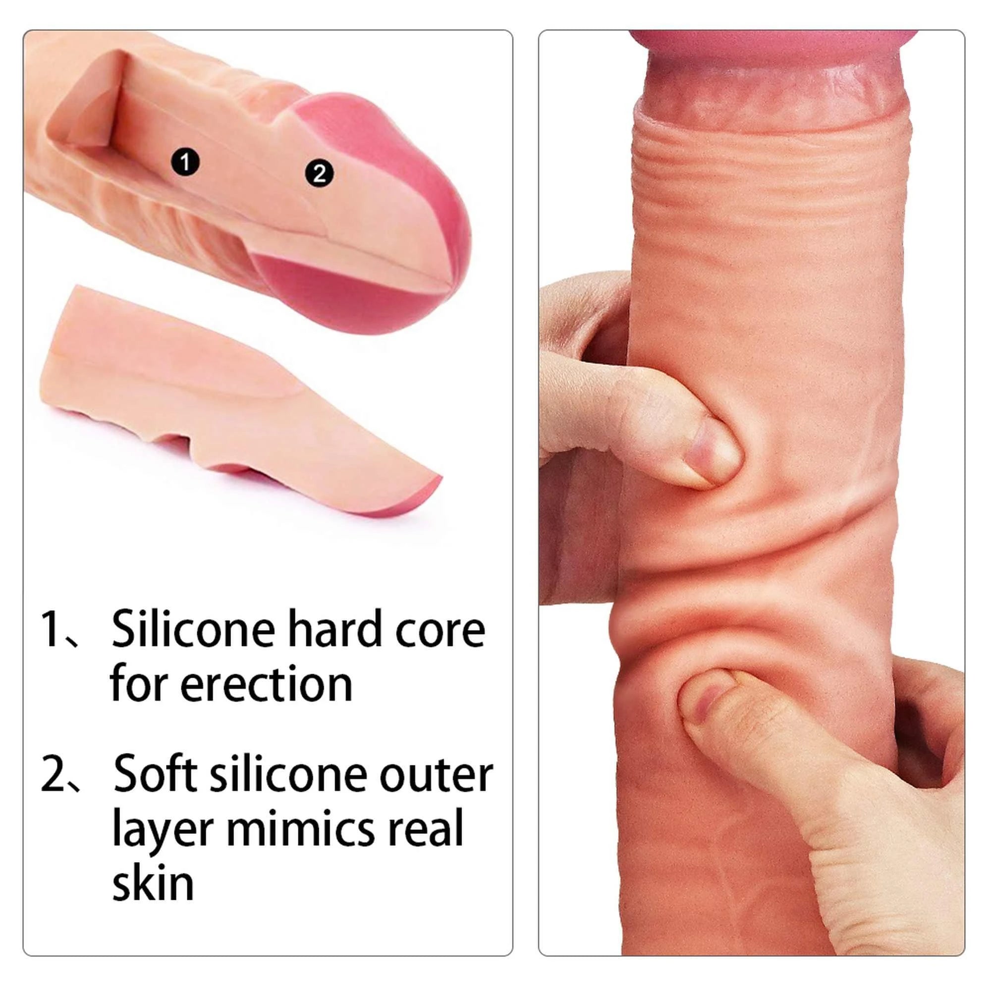 12″ Dual Layered Platinum Silicone Cock