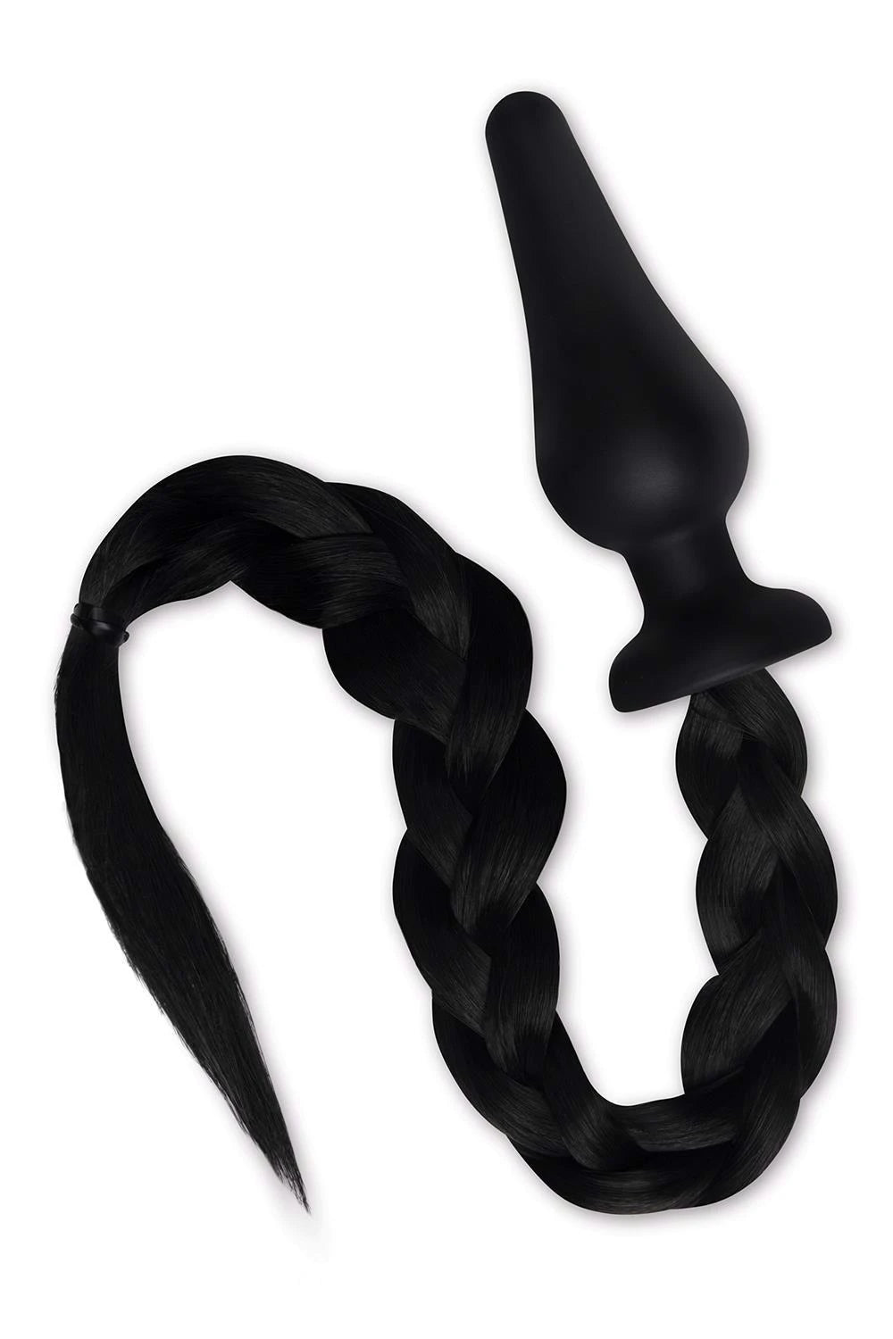 WHIPSMART 4.5 INCH SILICONE PLUG WITH BLACK PONY TAIL