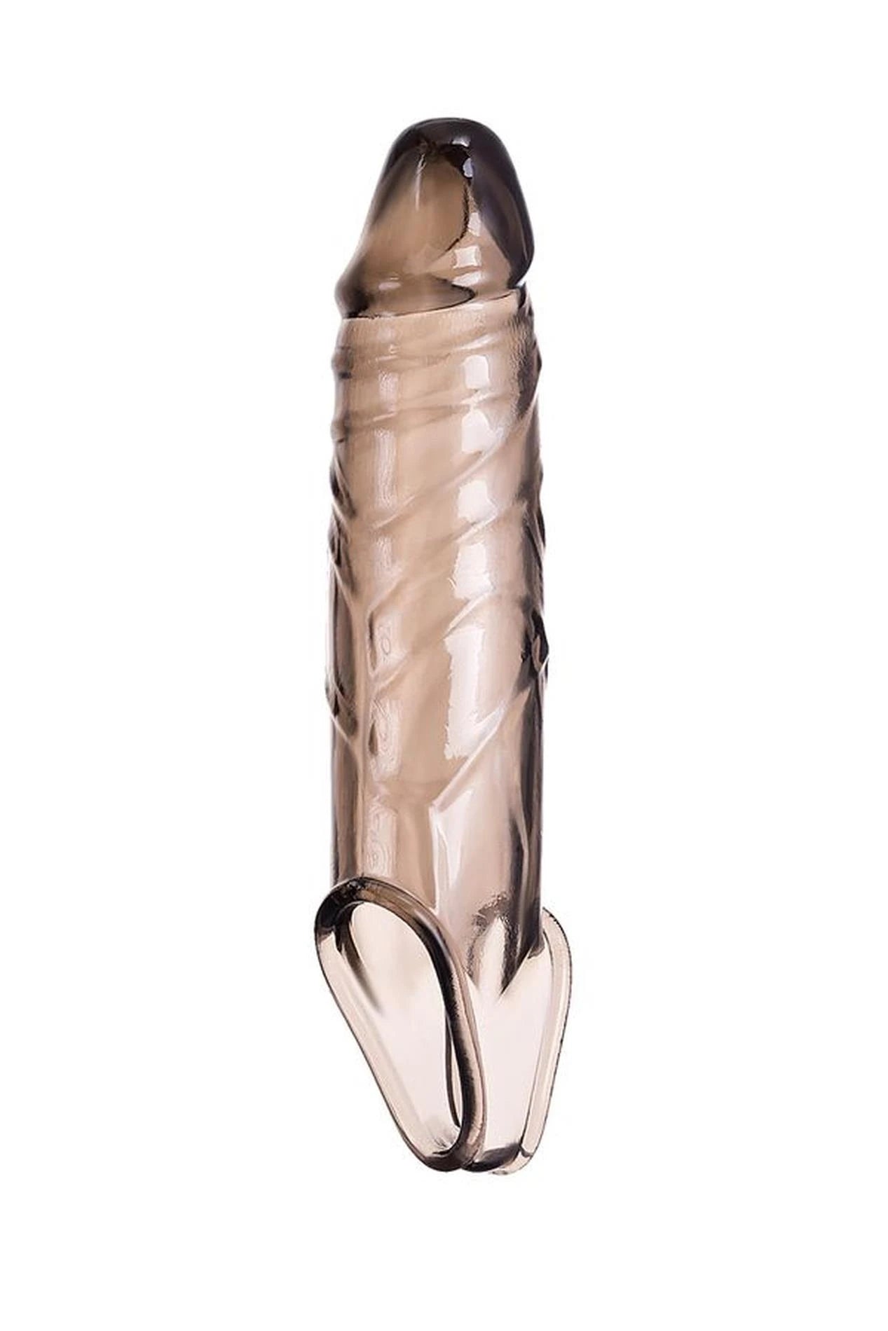 ToyFa XLover, Penis sleeve, for enlargement, TPE, transparent black, 15.5 cm