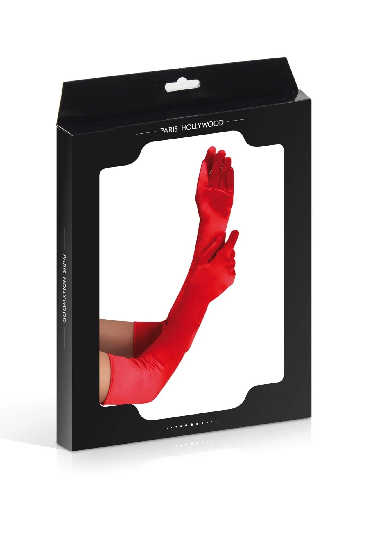 LONG SATIN RED GLOVES OS (Size: OS)