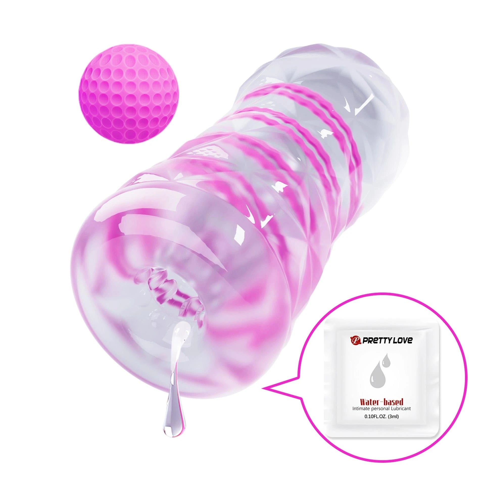PRETTY LOVE - Transparent masturbator, TPR