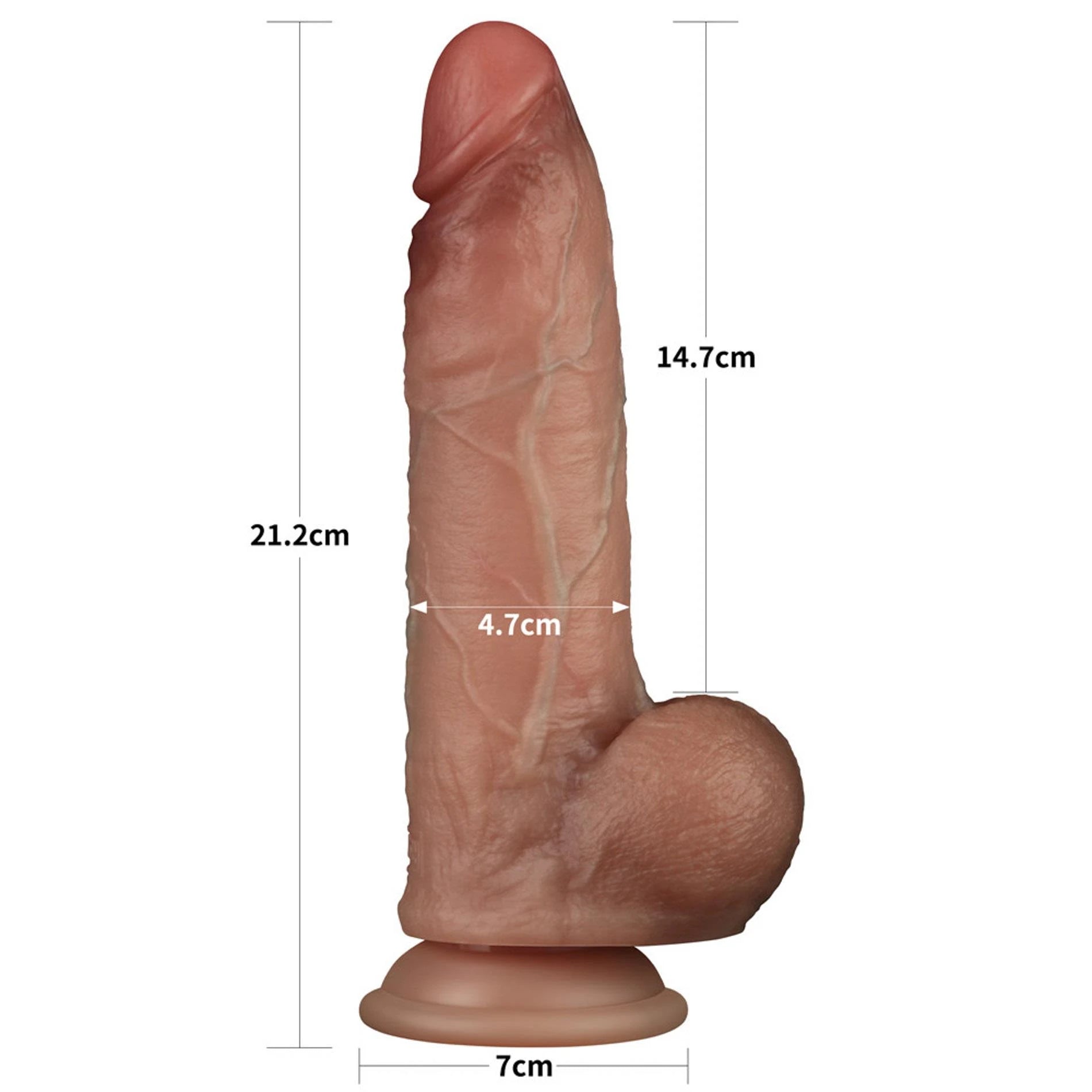 8.5'' Sliding Skin Pro Double couche de silicone Dong