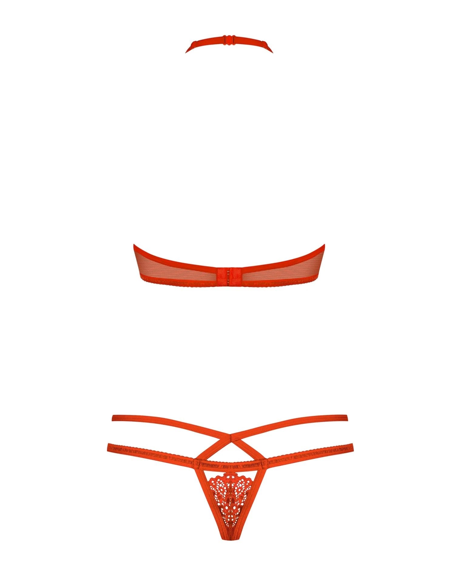 Lingerie-838-SET-3 2-piece set red S/M