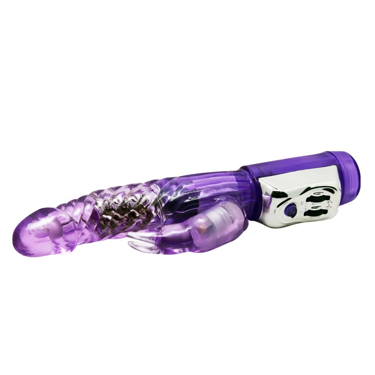 Vibrating and Rotating with Pearls, Multi-speed, Purple