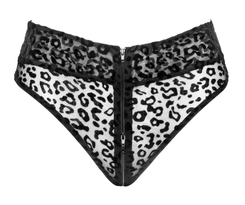 Collant noir léopard XL