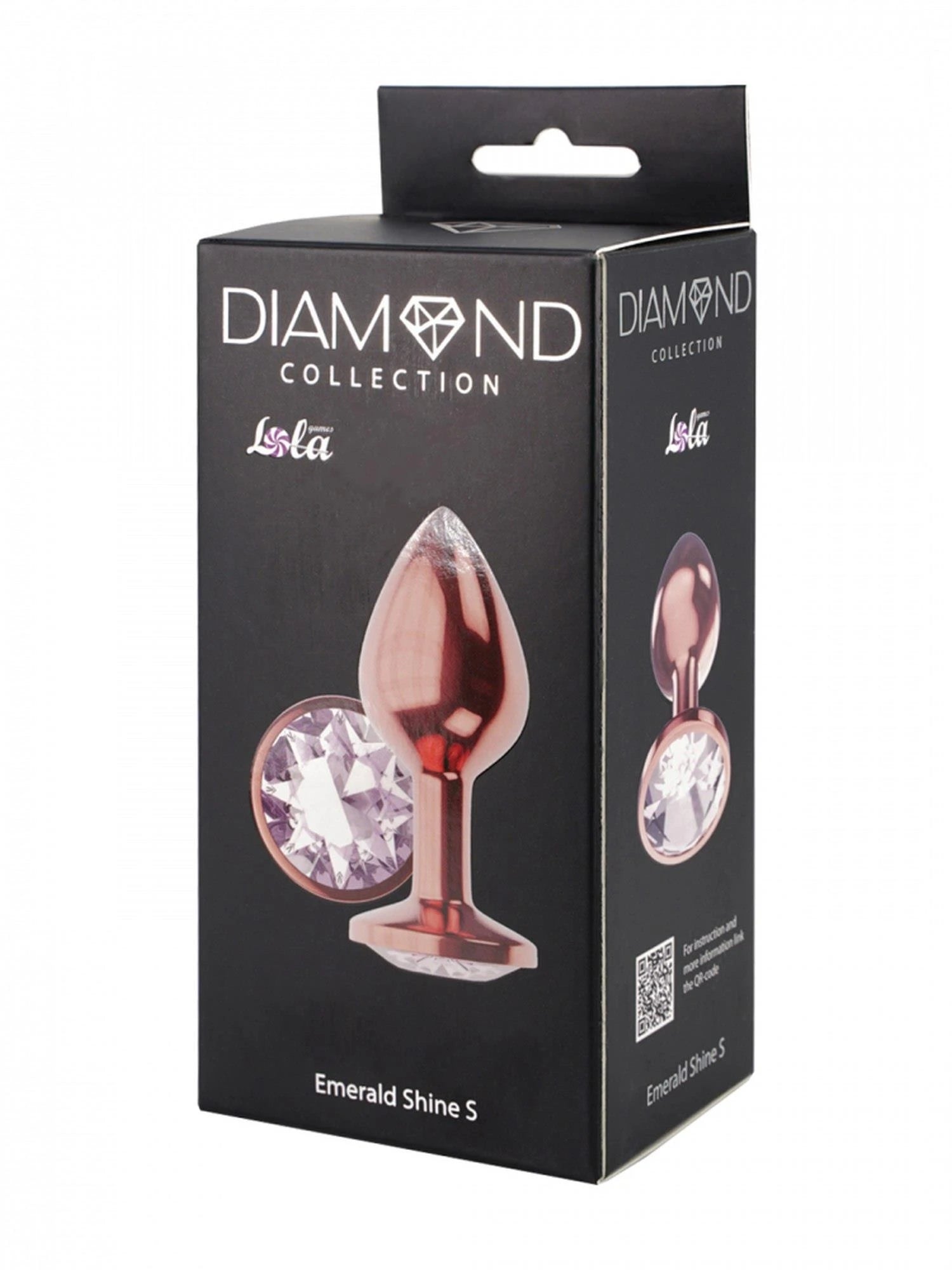 Plug-Butt Plug Diamant Pierre de Lune Brillance S Or Rose