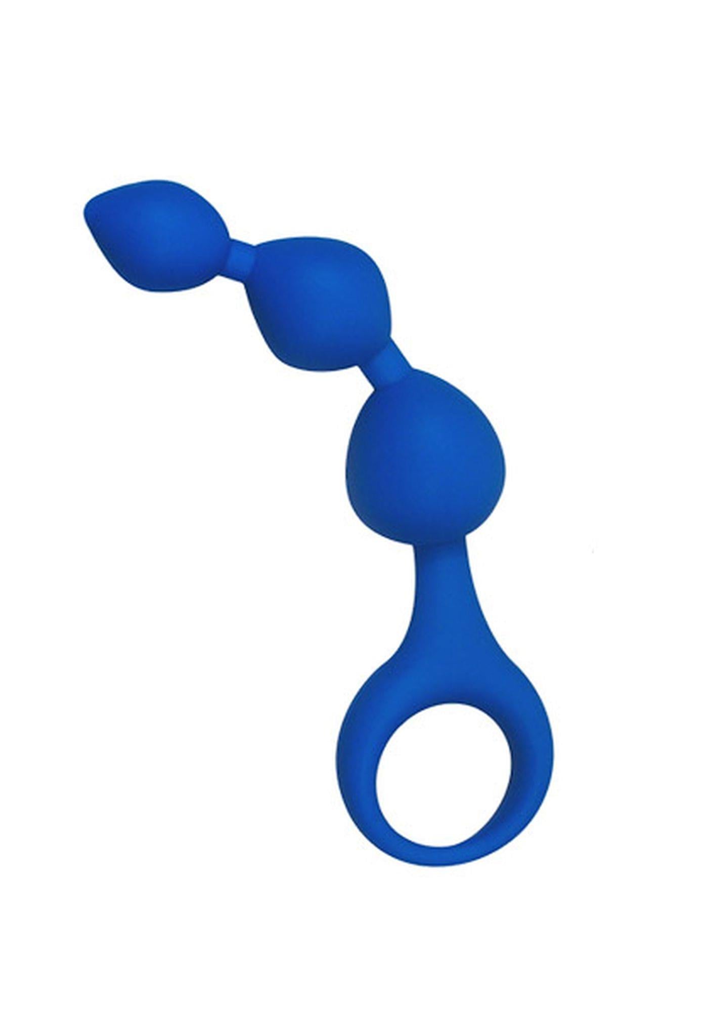 Plug/Beads-Silicone Triball Dildo. Amuse-G. Blue