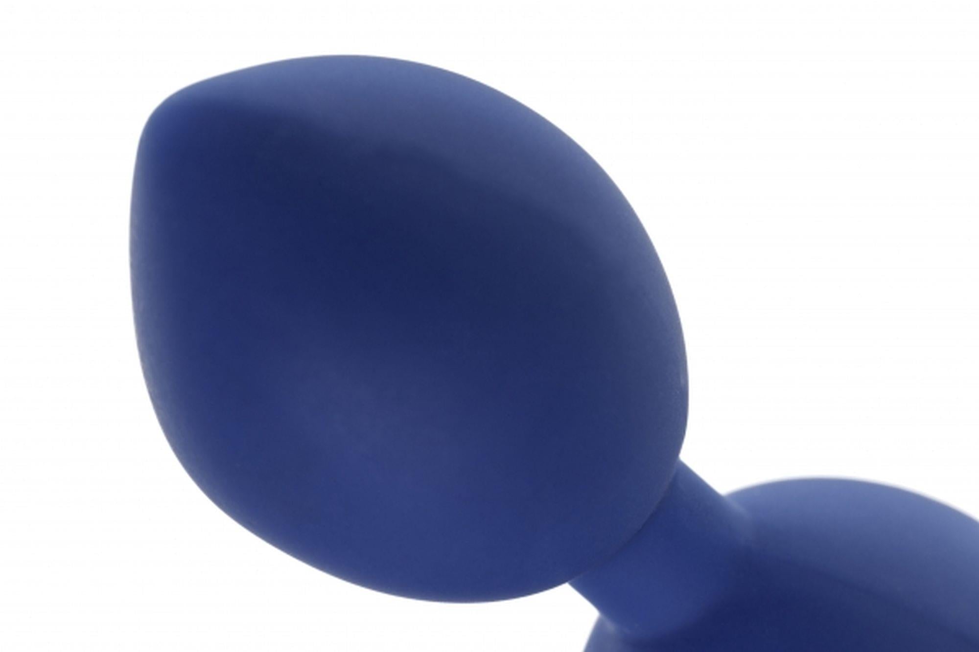 Plug/Beads-Silicone Triball Dildo. Amuse-G. Blue