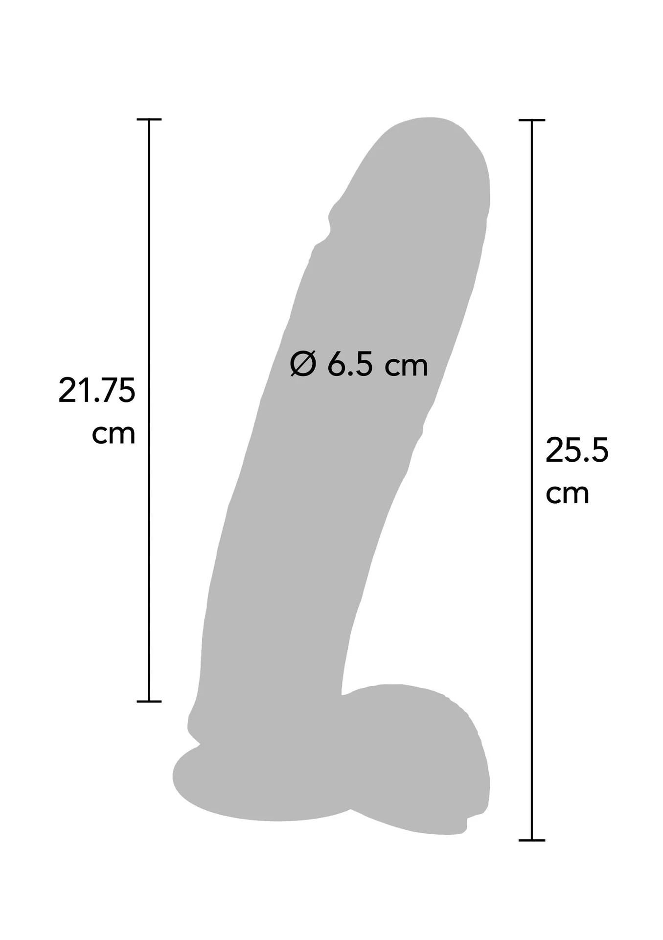 Dildo 10 pouces avec boules Teint clair