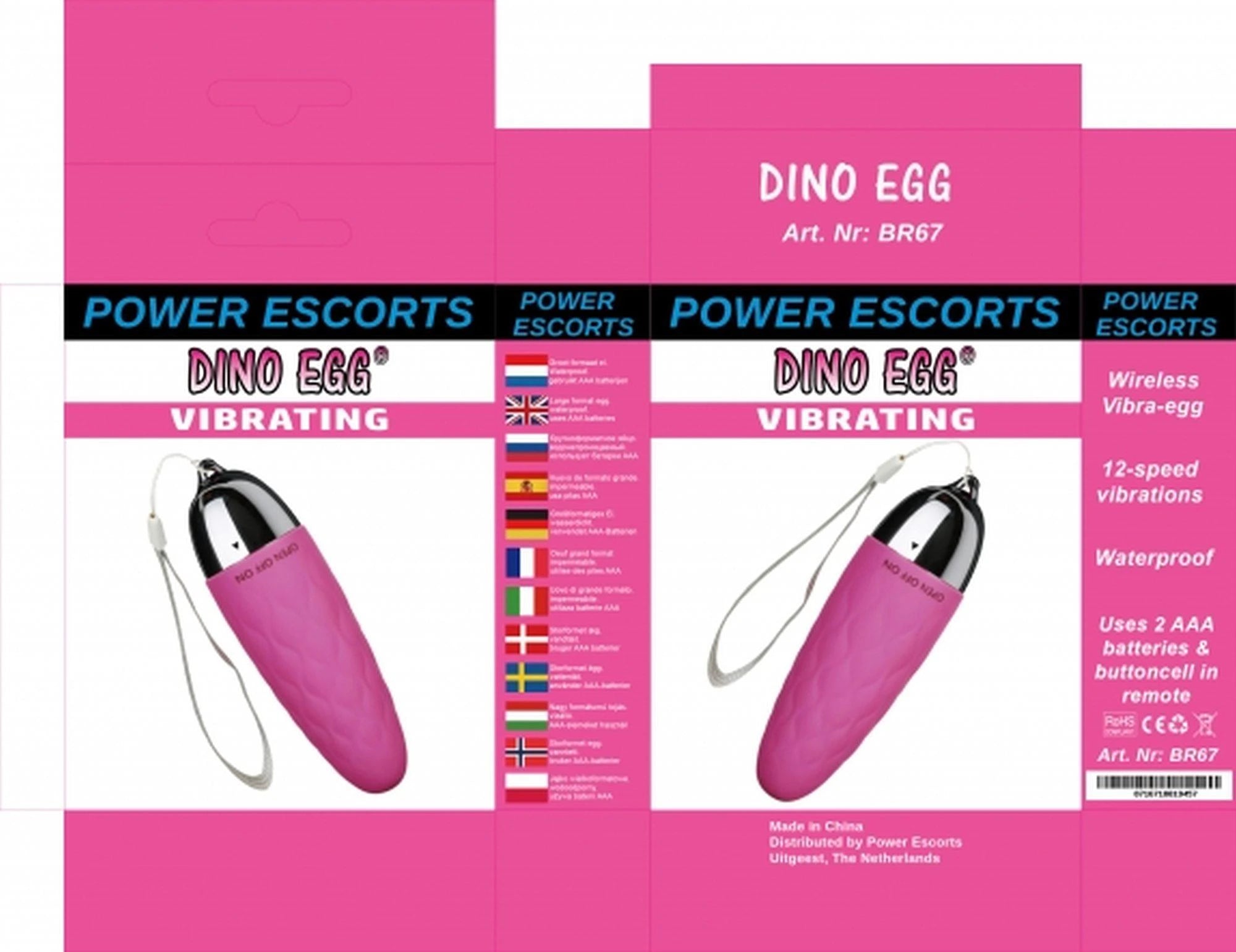 Dino egg pink big egg 10.8 cm x 3.4 cm