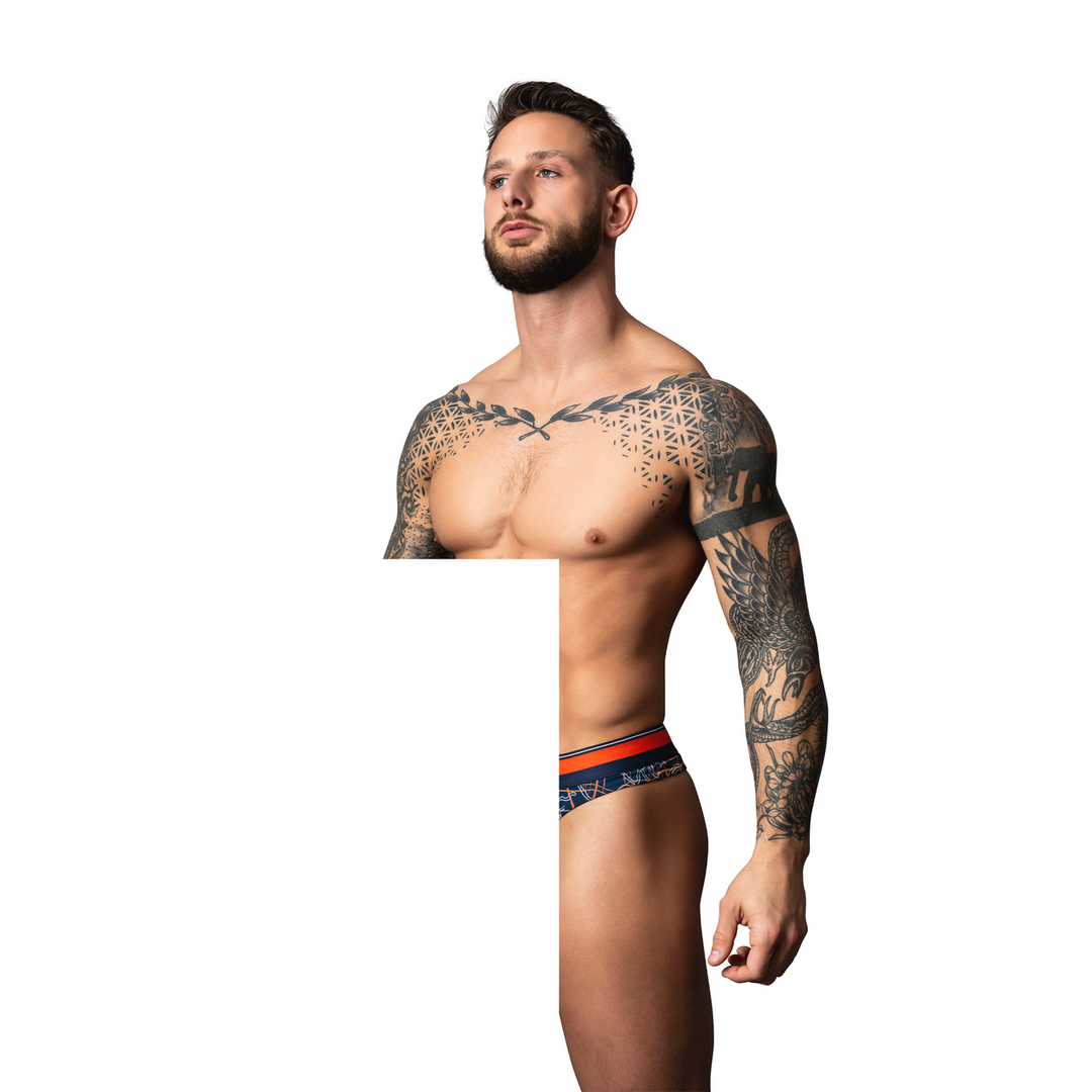 Tanga - L/XL - Bleu marbré