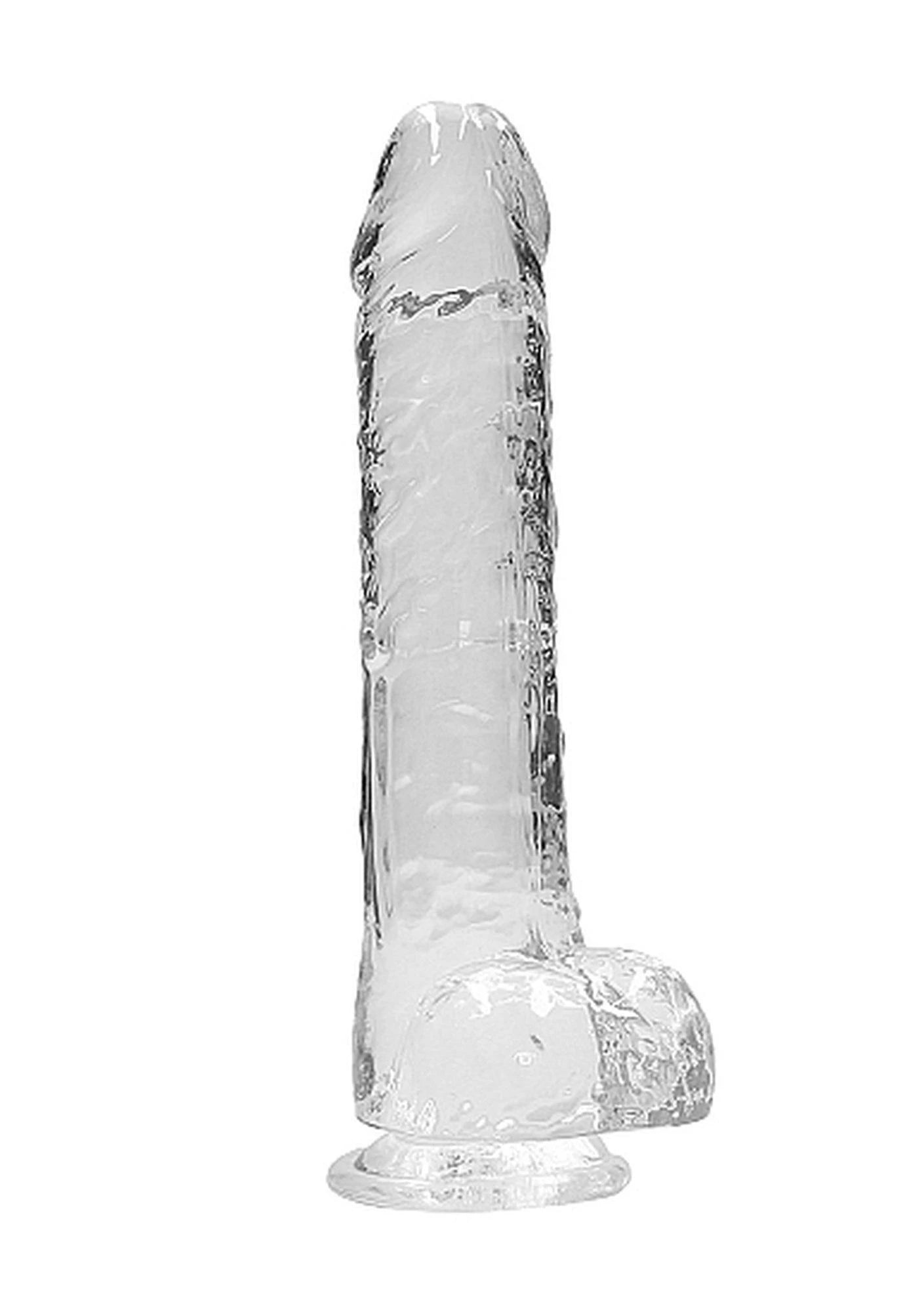 9″ / 23 cm Realistic Dildo With Balls - Transparent