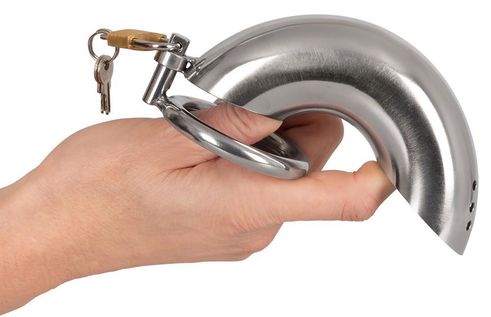 Curved penis cage