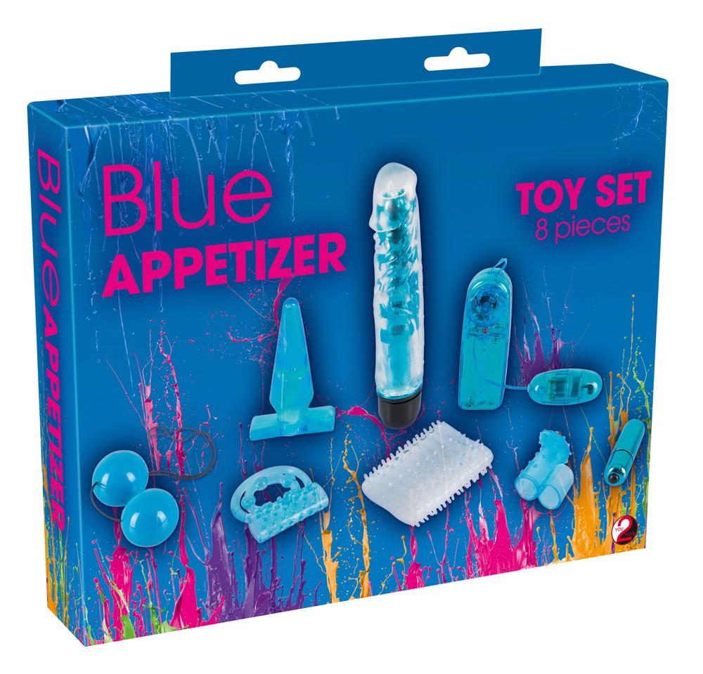 Ensemble apéritif bleu 8 pièces