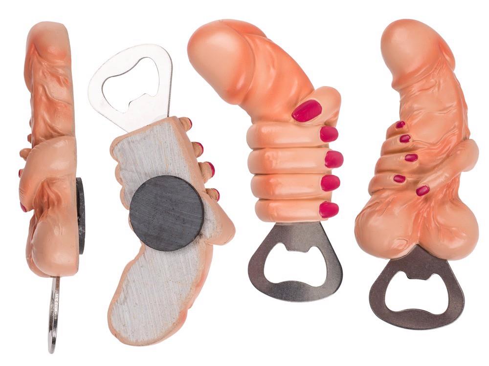 Metal Bottle Opener - Penis and Hand