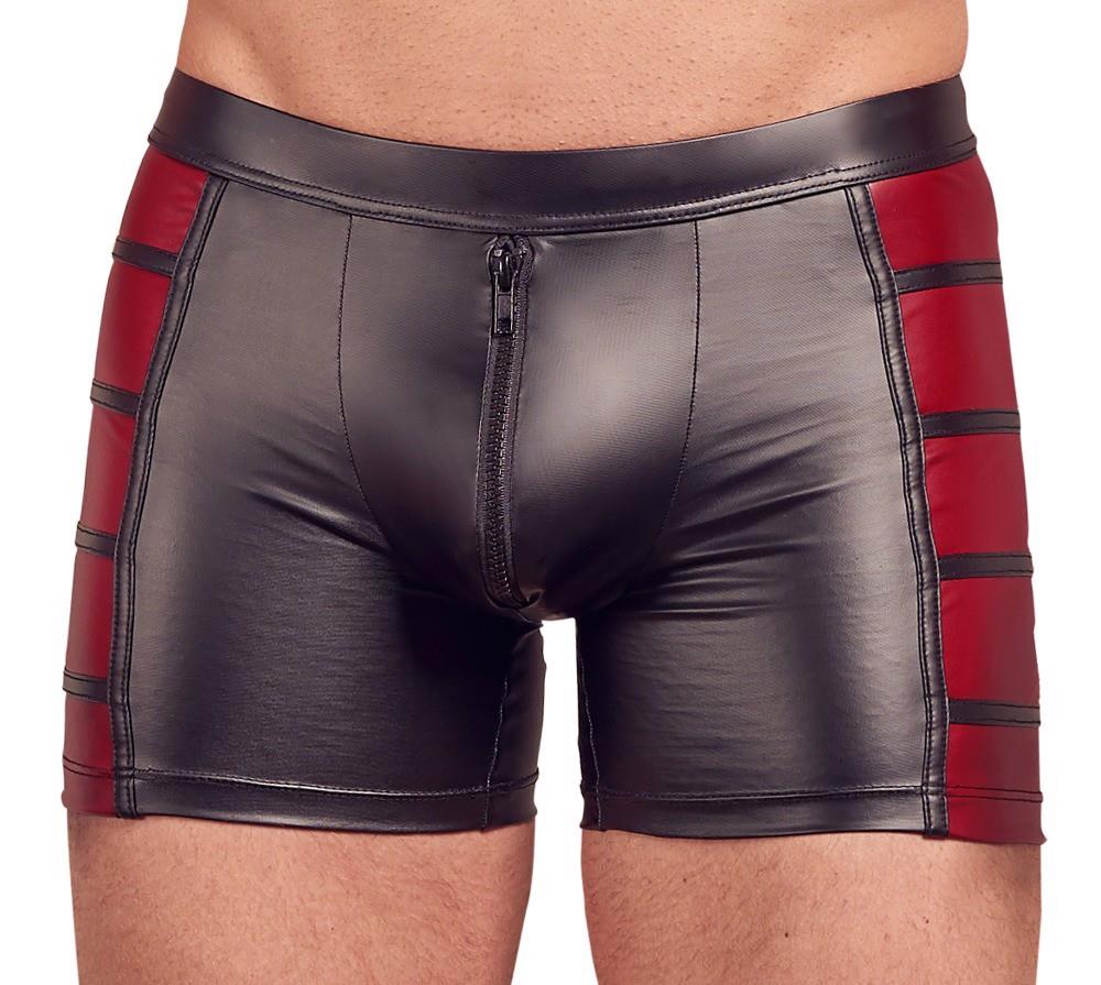 Pantaloni da uomo neri/rossi S