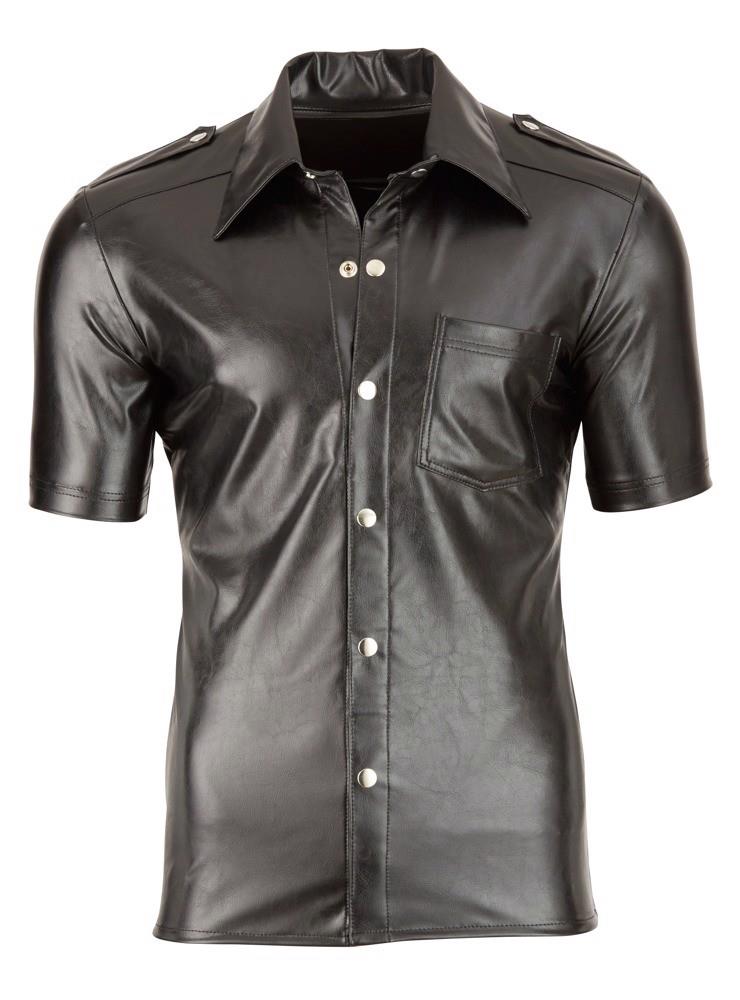 Faux Leather Men's Shirt XL