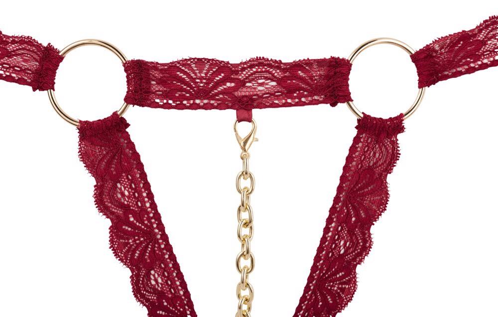 Ensemble soutien-gorge ouvert rouge S/M