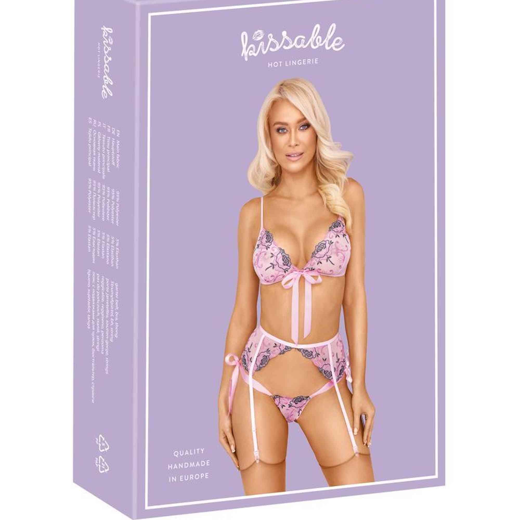 Ensemble soutien-gorge brodé S/M