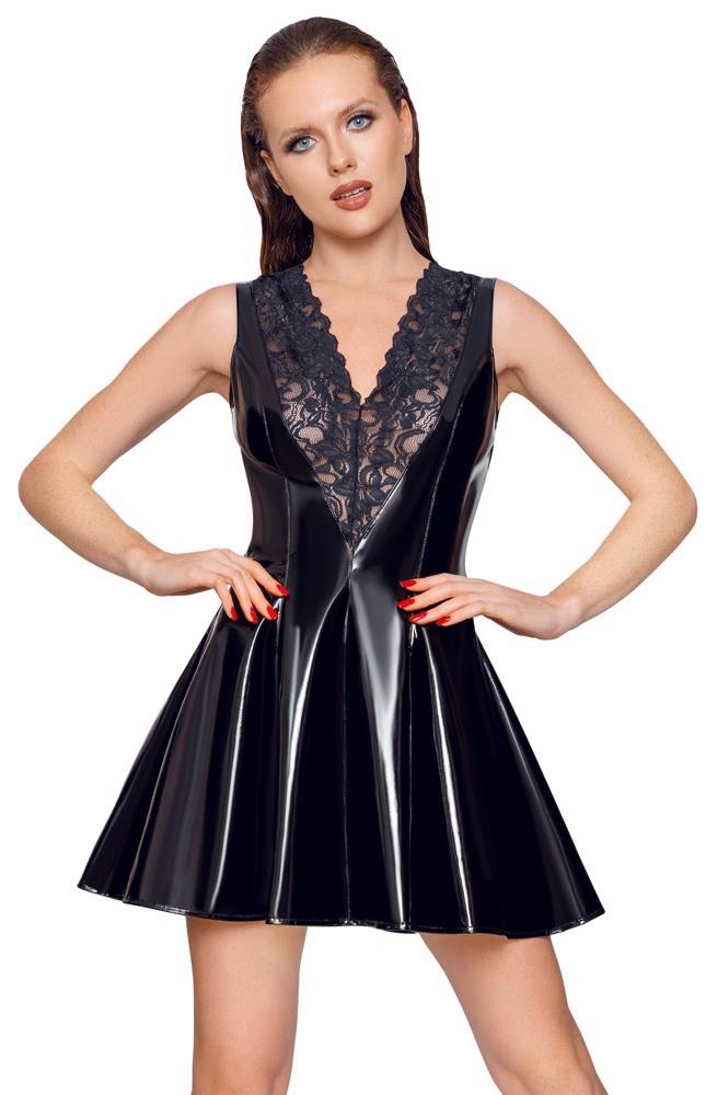 Vinyl Dress with Lace S