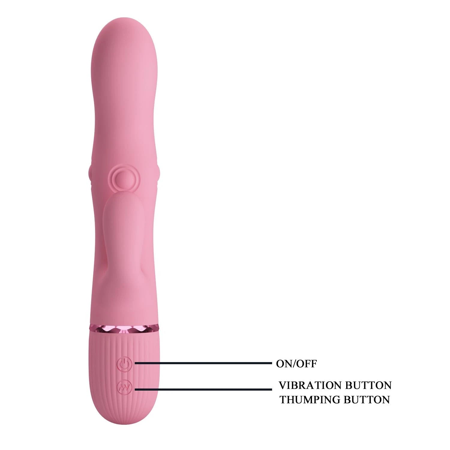 Pretty Love Zach Four-Sided Thumping Rabbit Vibrator – Pink