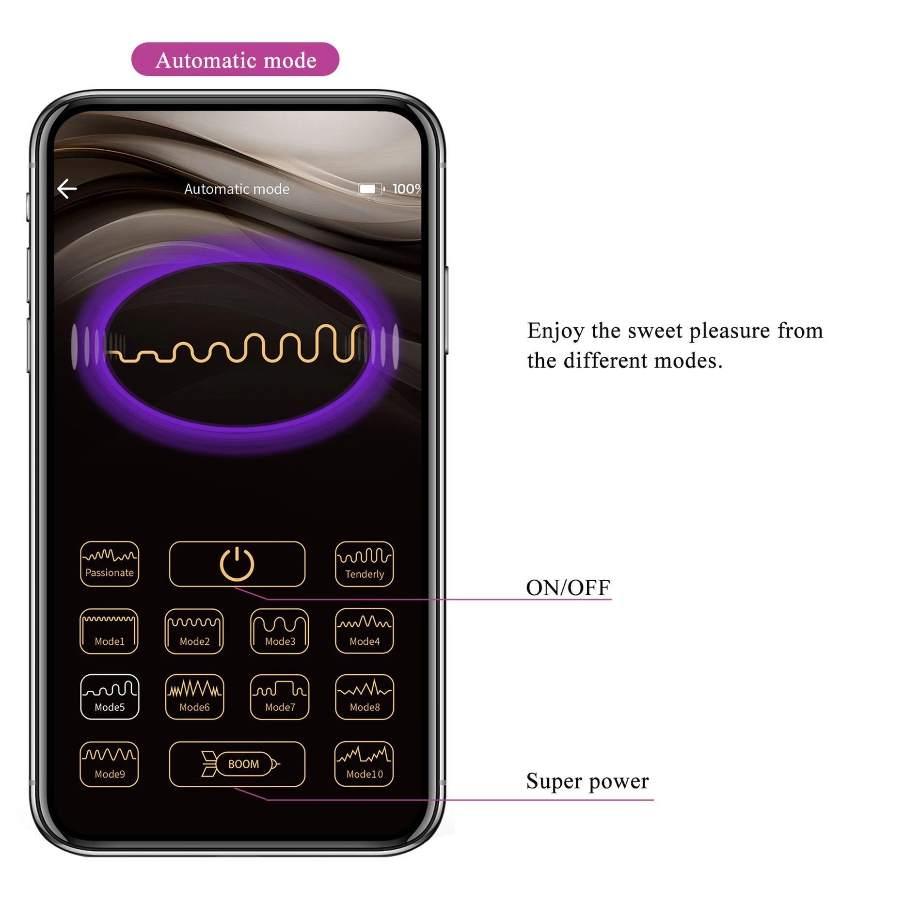 PRETTY LOVE - HECTOR, 12 fonctions de vibration, 5 fonctions d'électrochoc, Télécommande via application mobile
