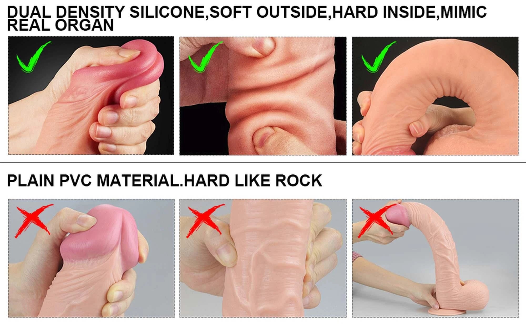 12″ Dual Layered Platinum Silicone Cock
