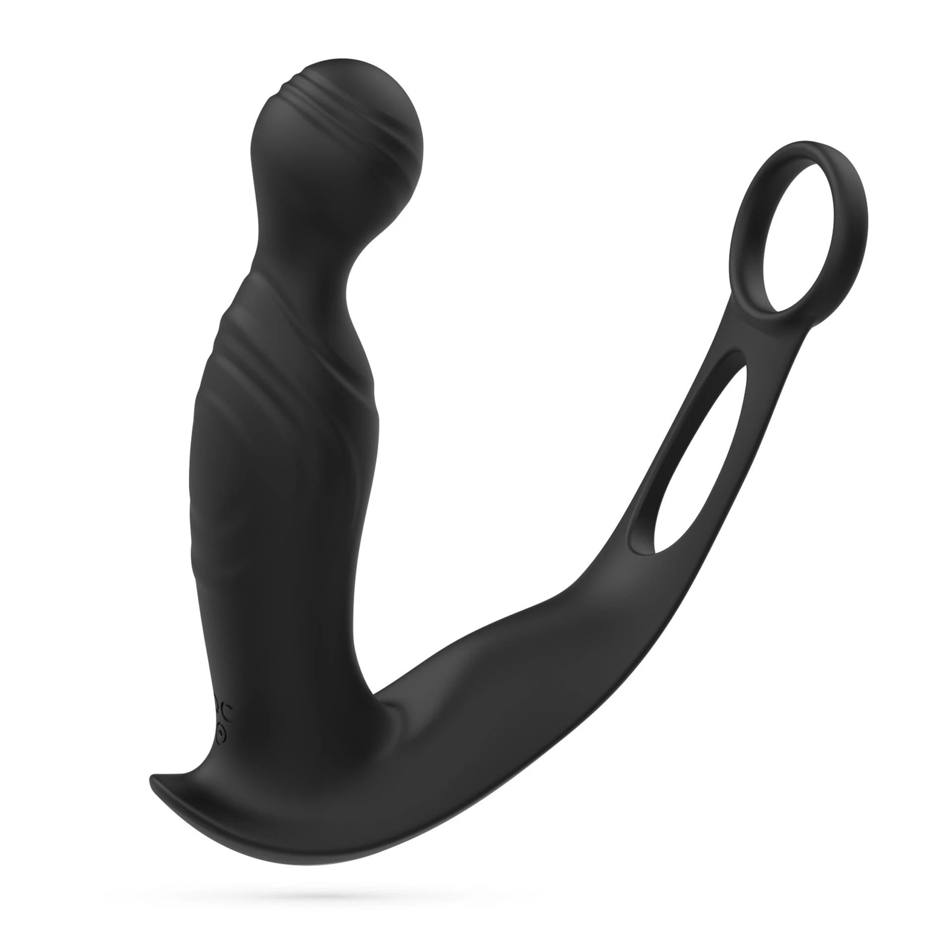 Flamma - Vibrating Prostate Massager with Ball Strap and Cockring - Black