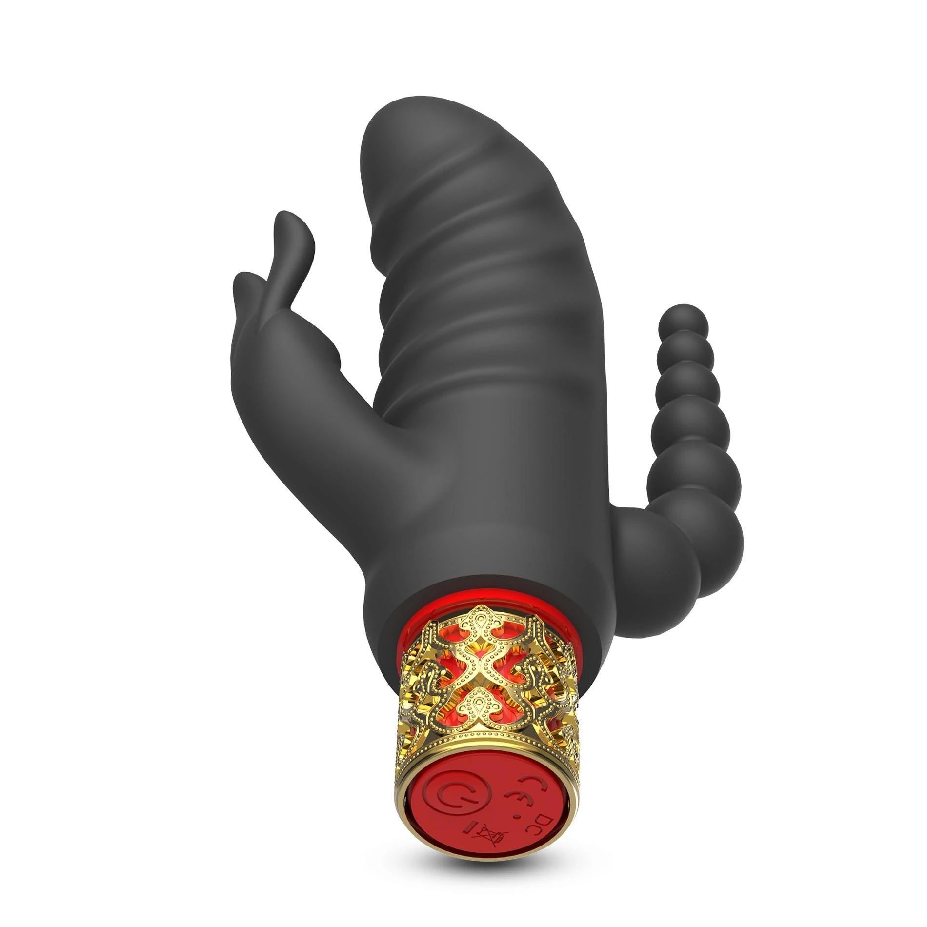 Romanov - Classic Vibrator with Removable Silicone Sleeve - Black/Golden