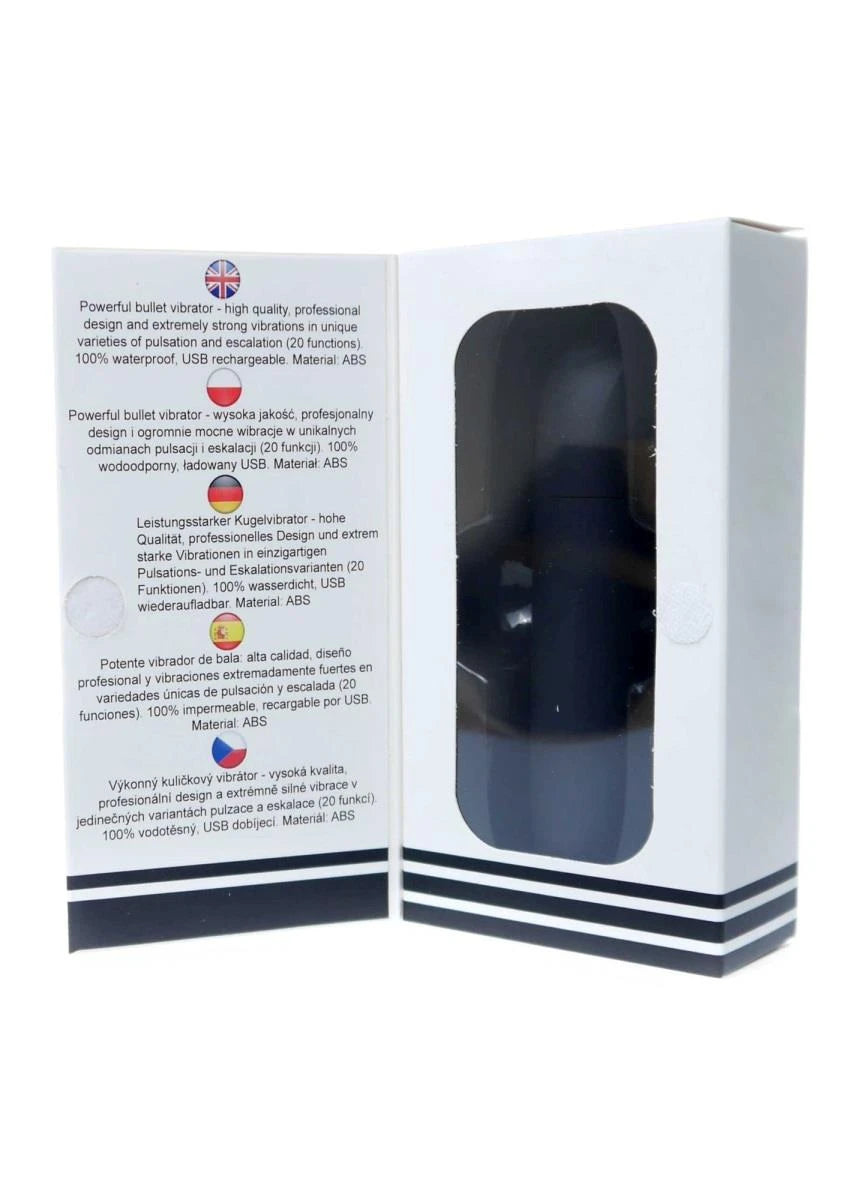 Stymulator - Vibrateur Gland Puissant Rechargeable USB 20 Fonctions - Noir mat