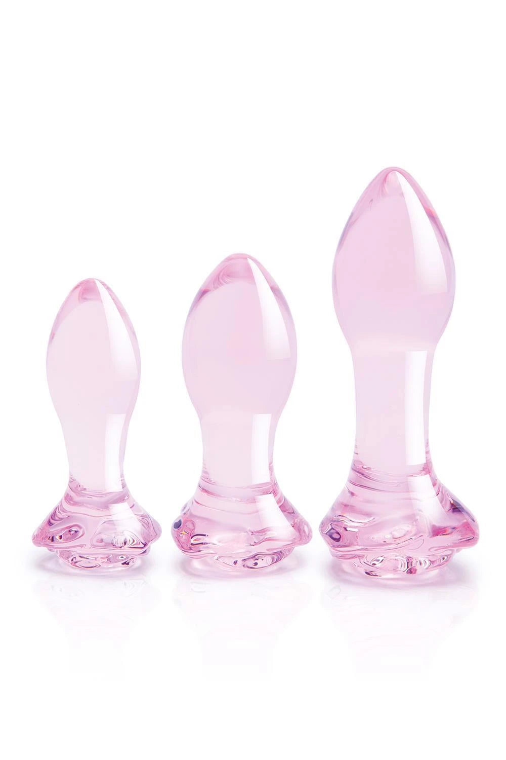 ENSEMBLE D'ENTRAÎNEMENT ANAL ROSEBUD EN VERRE GLAZÉ