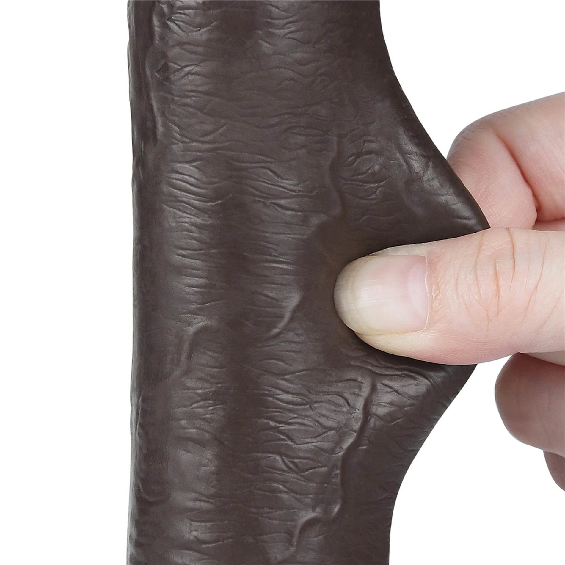Godemichet double couche 9" noir coulissant