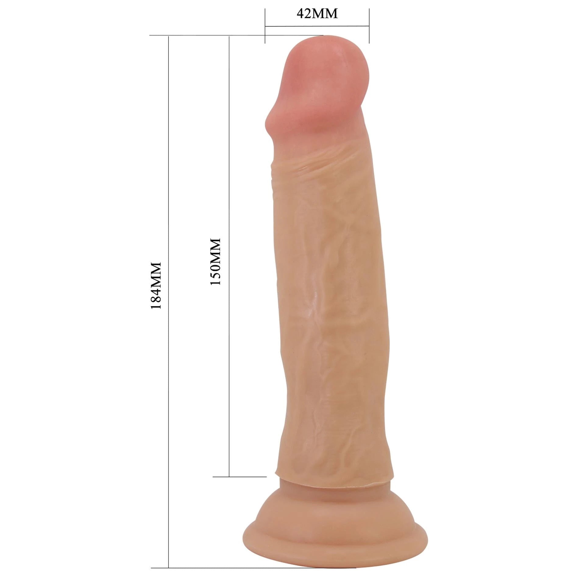PRETTY LOVE - QUENTIN 7.2"(184mm) Série Sliding Skin TPR, base ventouse Pliable