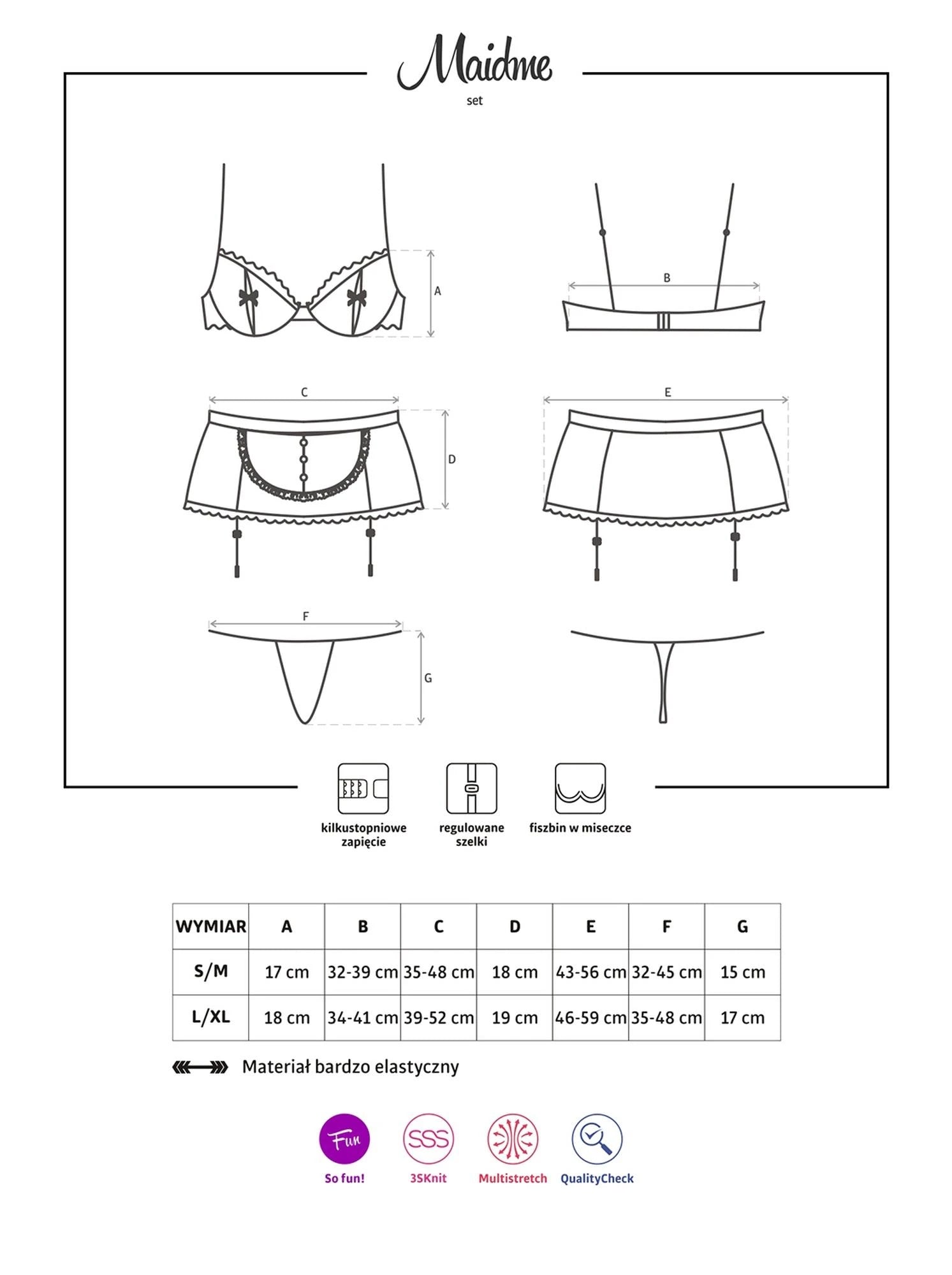 Bielizna-Maidme 5-piece set L/XL
